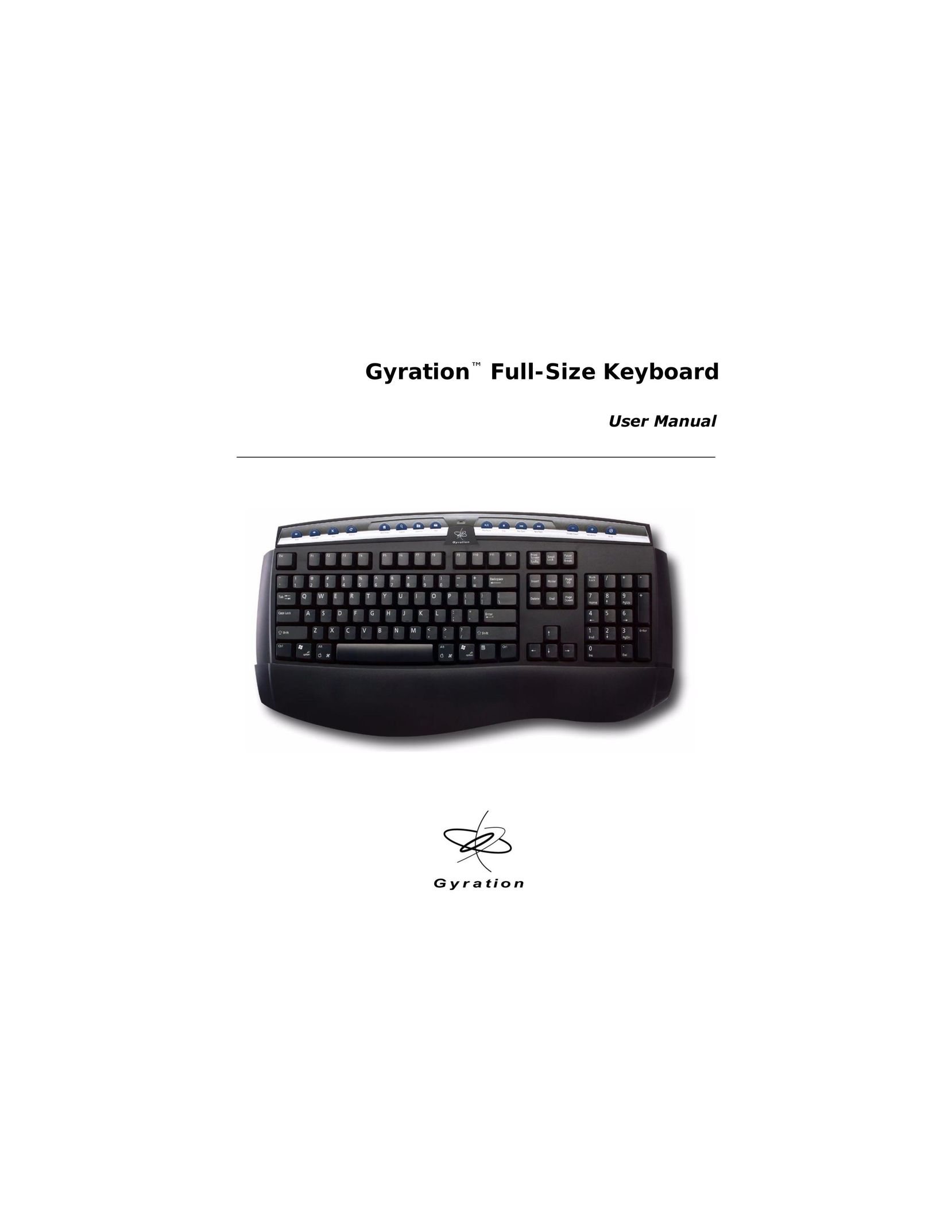 Gyration Full-Size Keyboard Mouse User Manual
