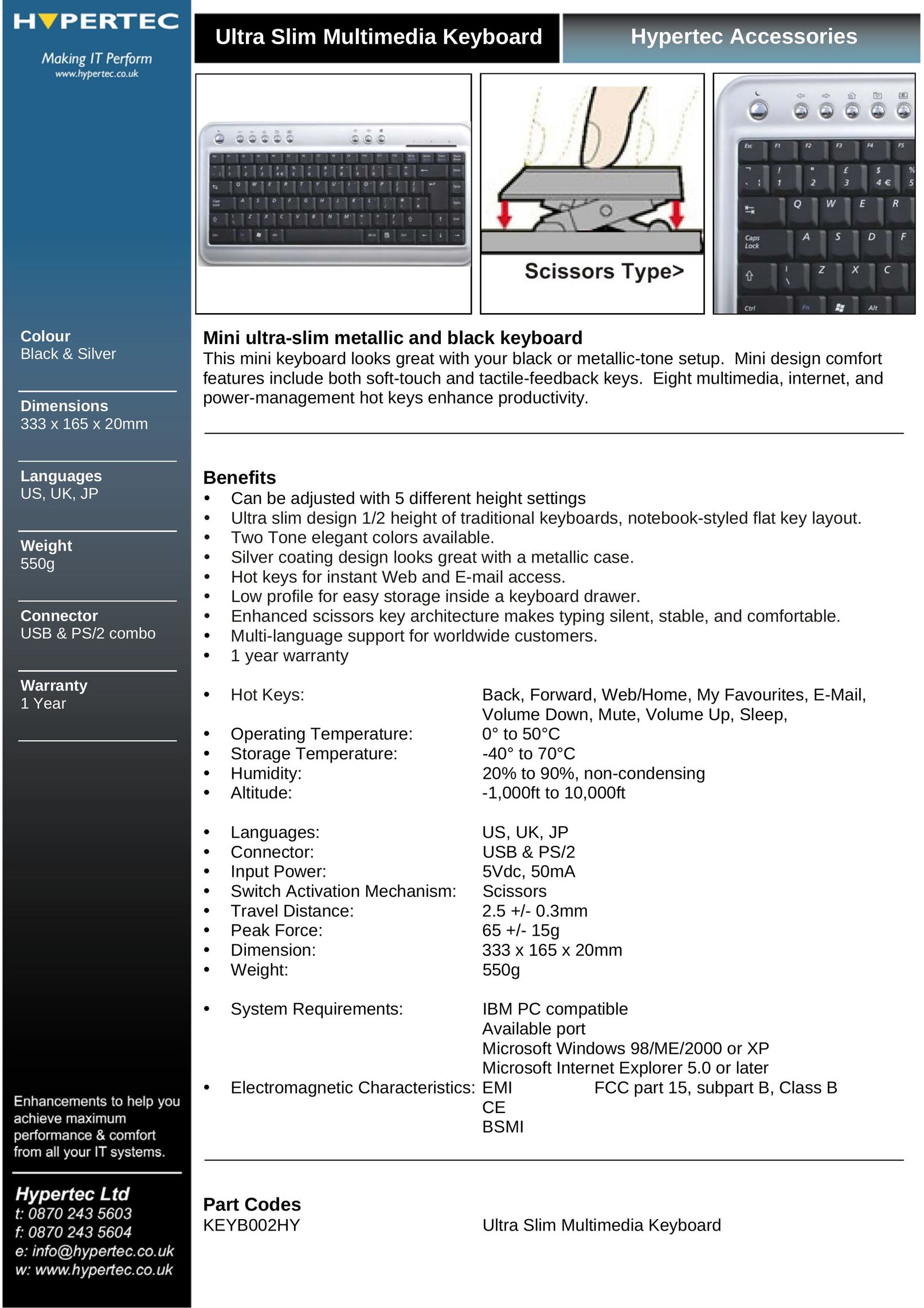 Hypertec KEYB002HY Mouse User Manual