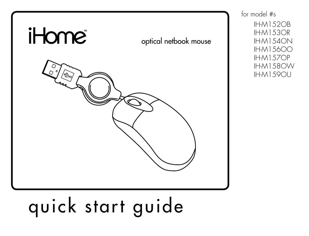 iHome IH-M157OP Mouse User Manual