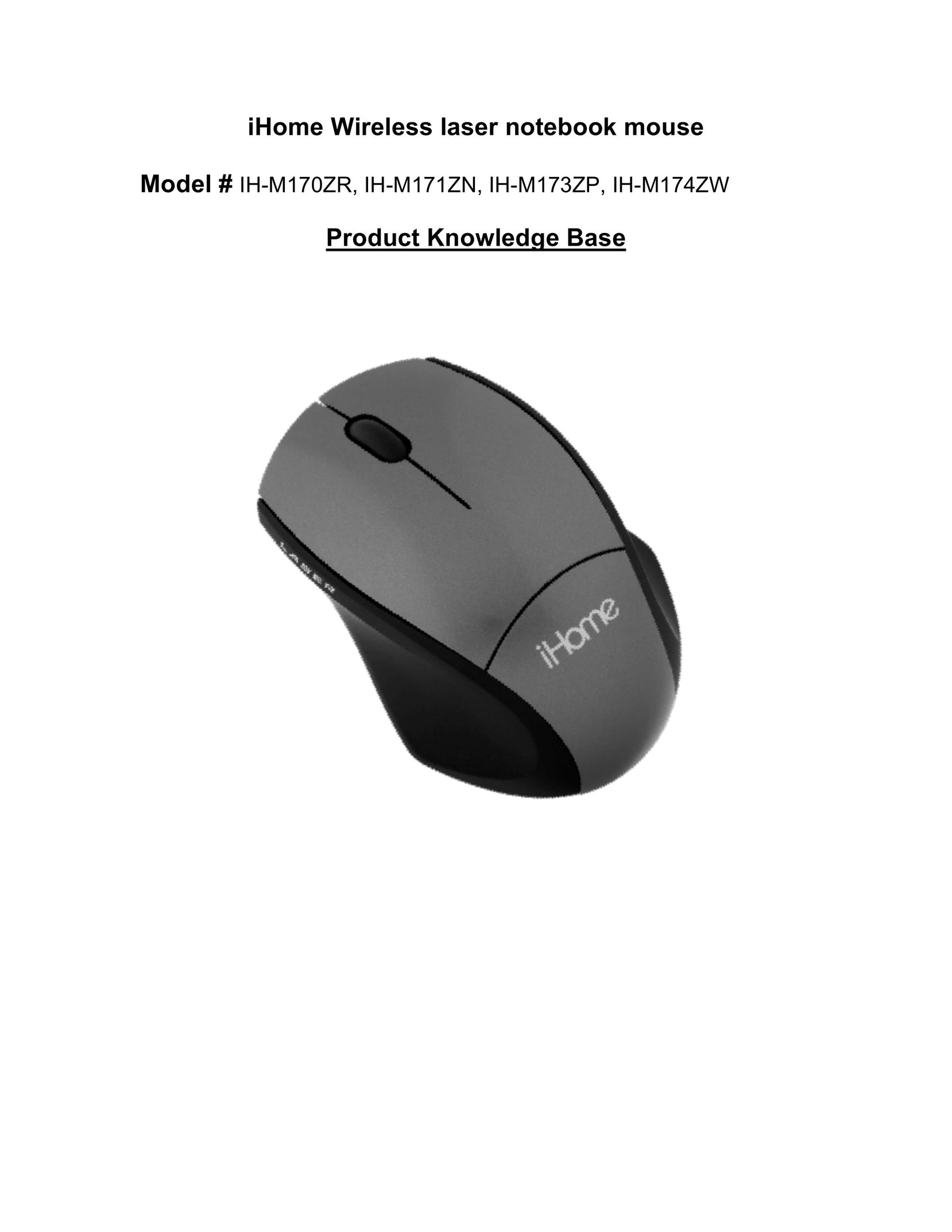 iHome IH-M174ZW Mouse User Manual