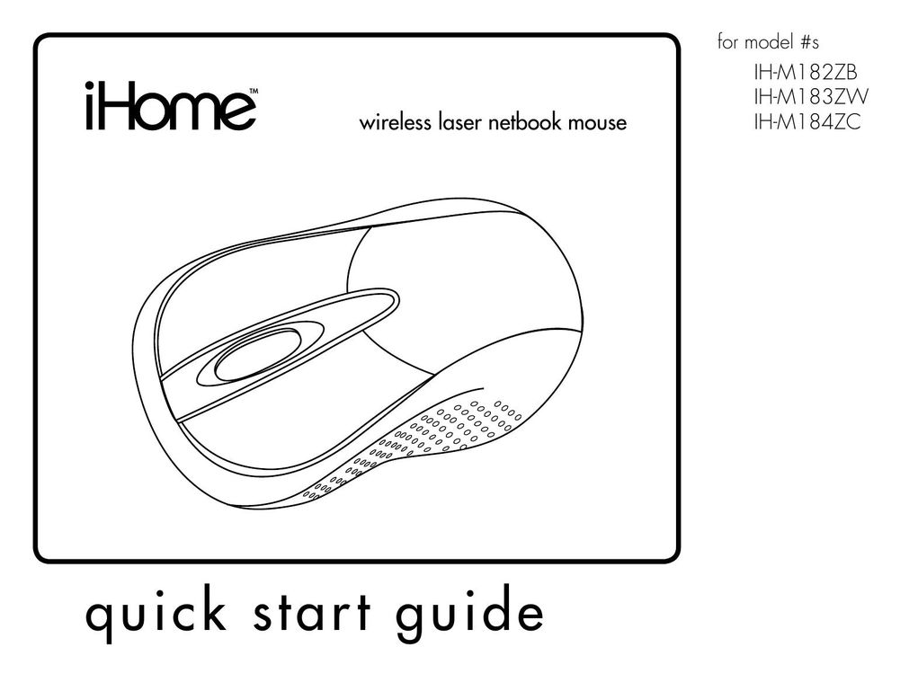 iHome IH-M184ZC Mouse User Manual