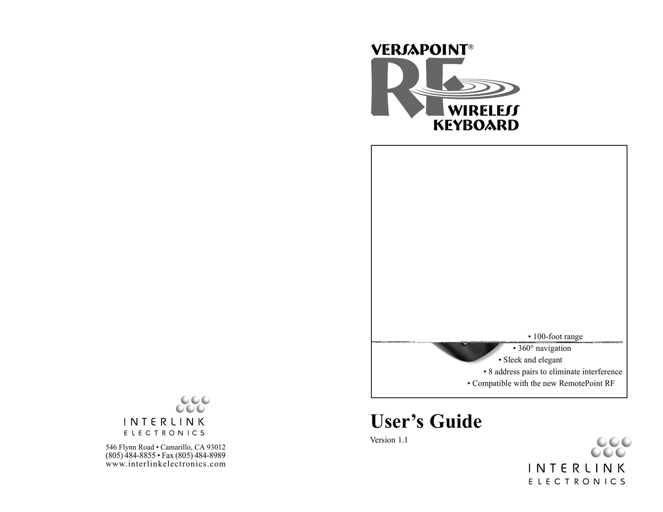 Interlink electronic VersaPoint RF Wireless Keyboard Mouse User Manual