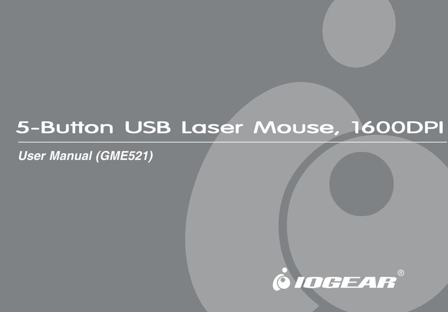 IOGear 1600DPI Mouse User Manual