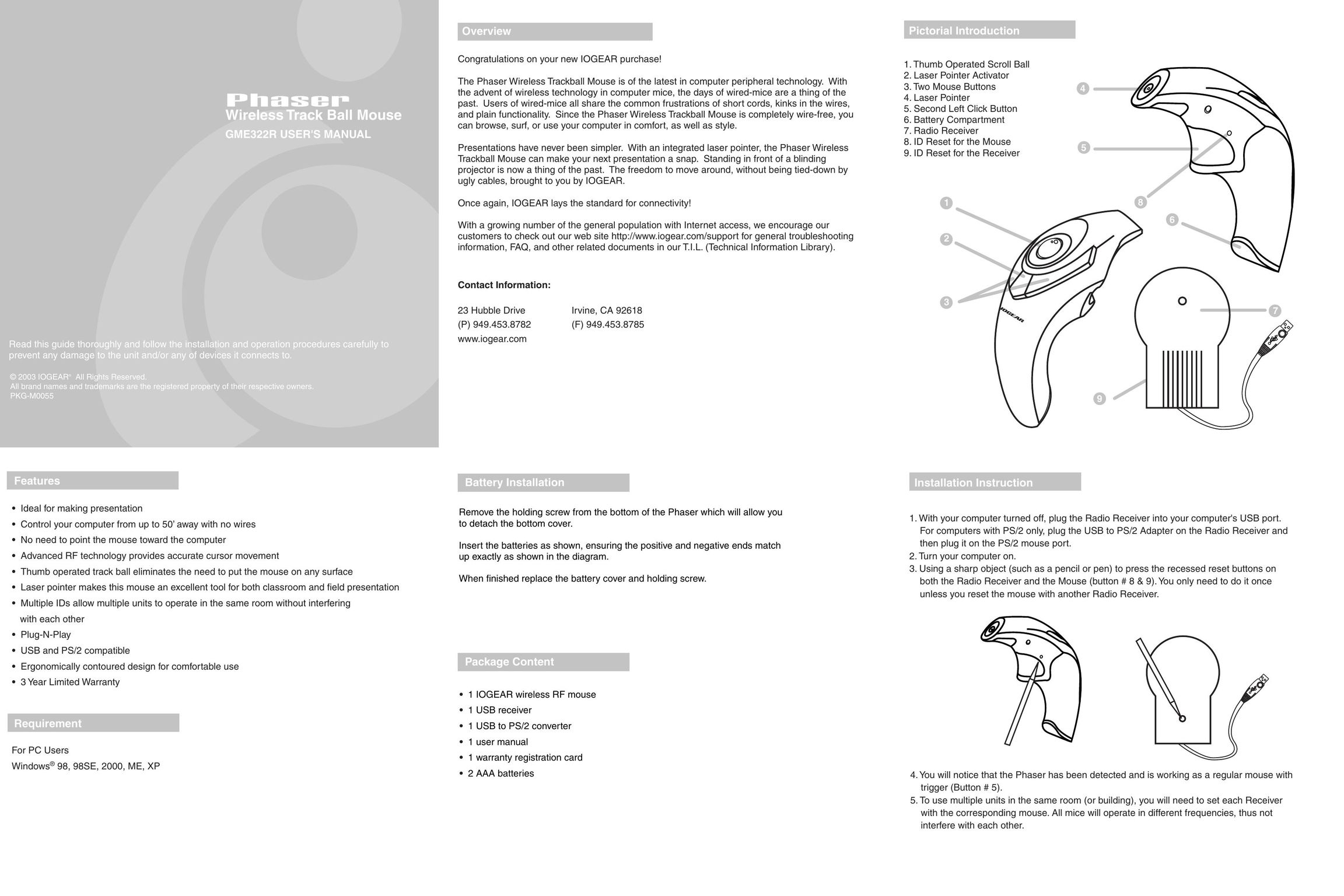 IOGear GME322R Mouse User Manual