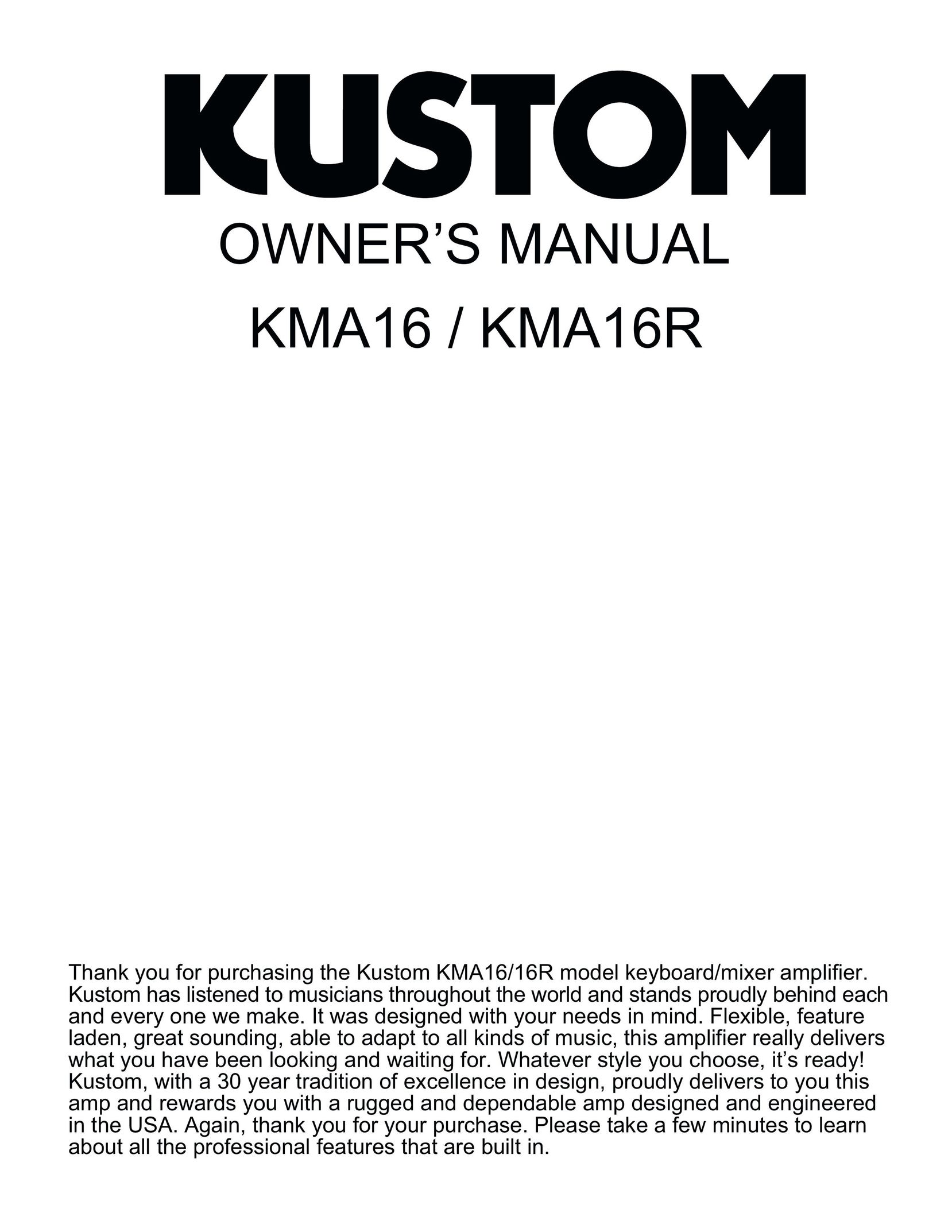 Kustom KMA16/16R Mouse User Manual