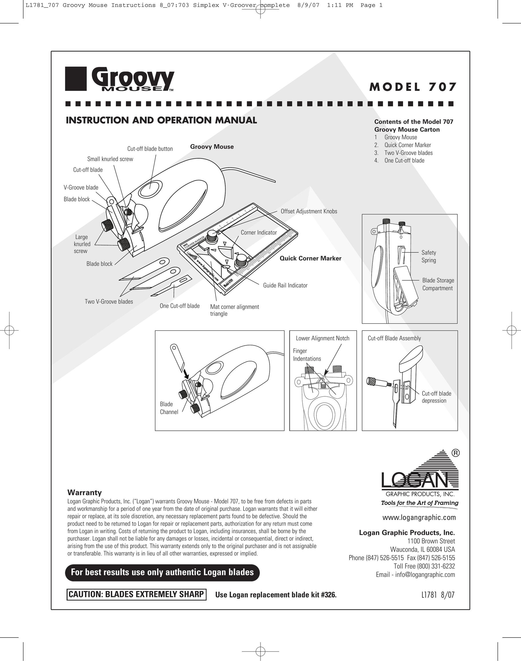 Logan Graphic Products 707 Mouse User Manual