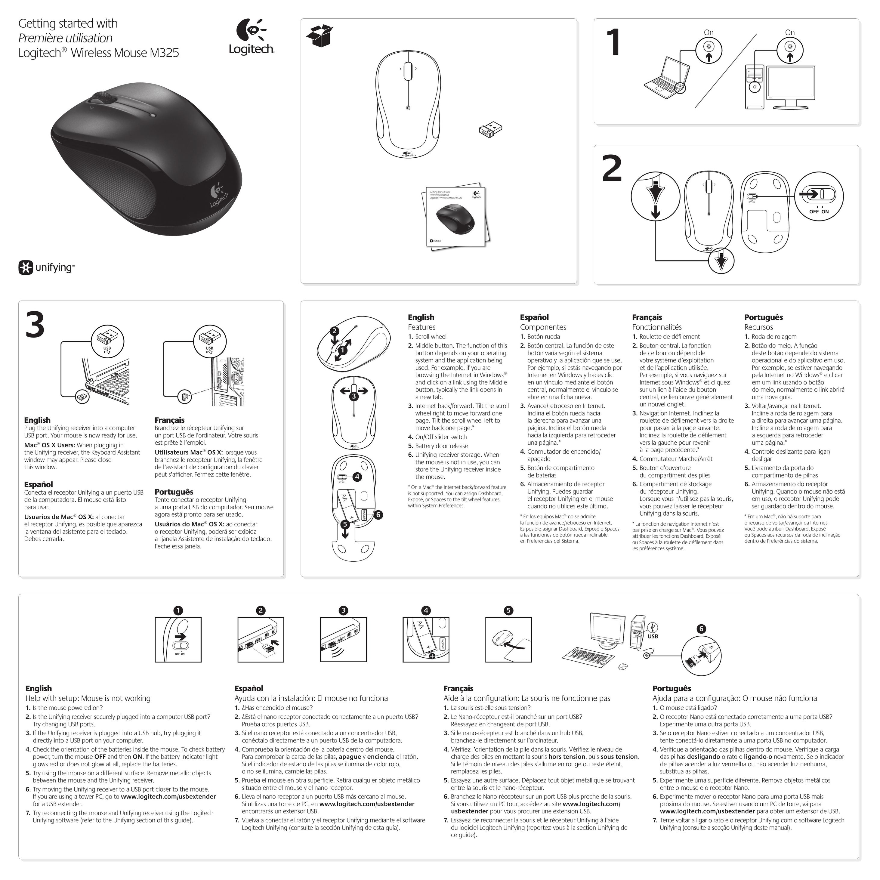 Logitech M325 Mouse User Manual