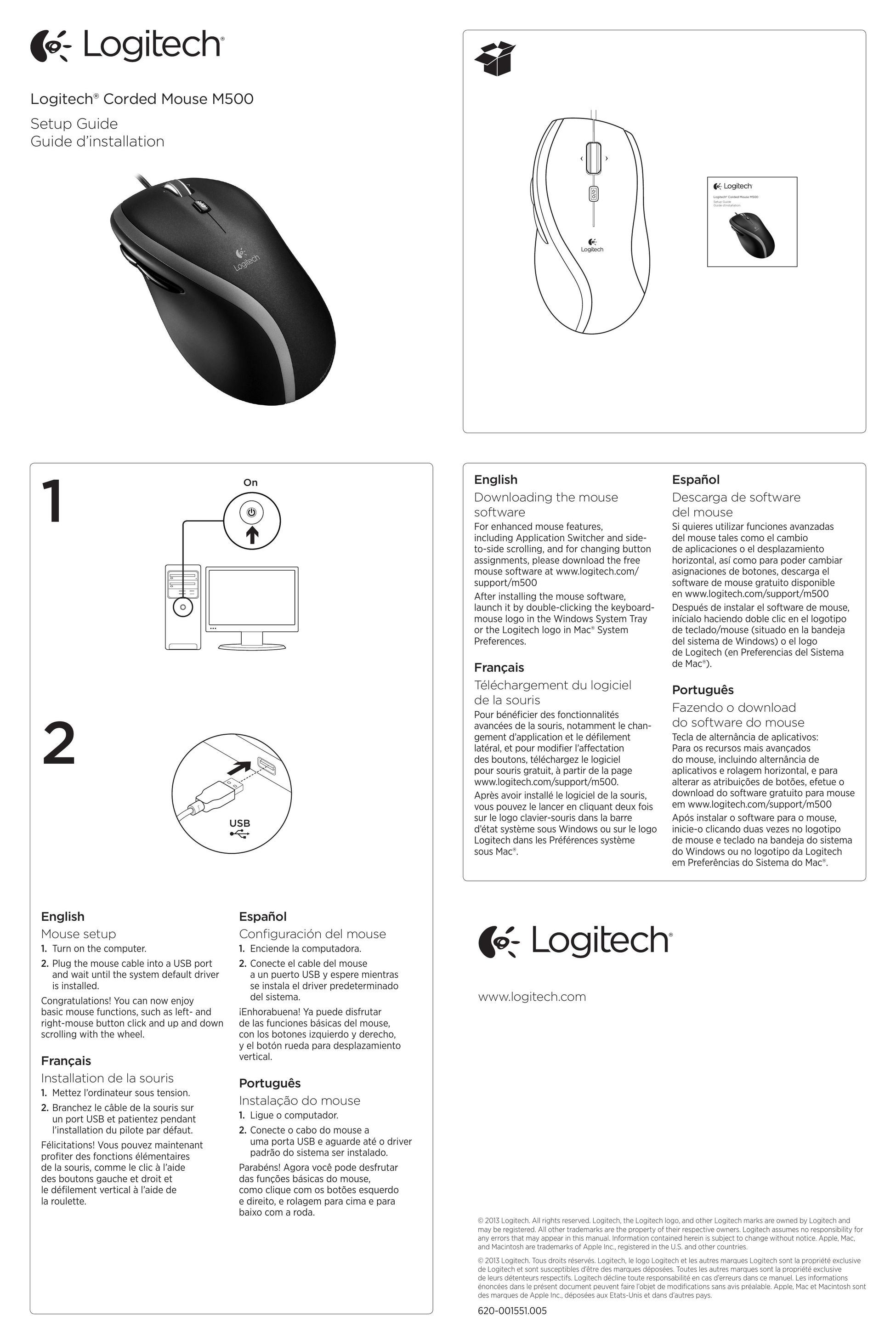 Logitech M500 Mouse User Manual