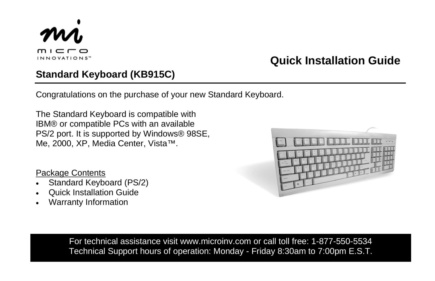 Micro Innovations KB915C Mouse User Manual