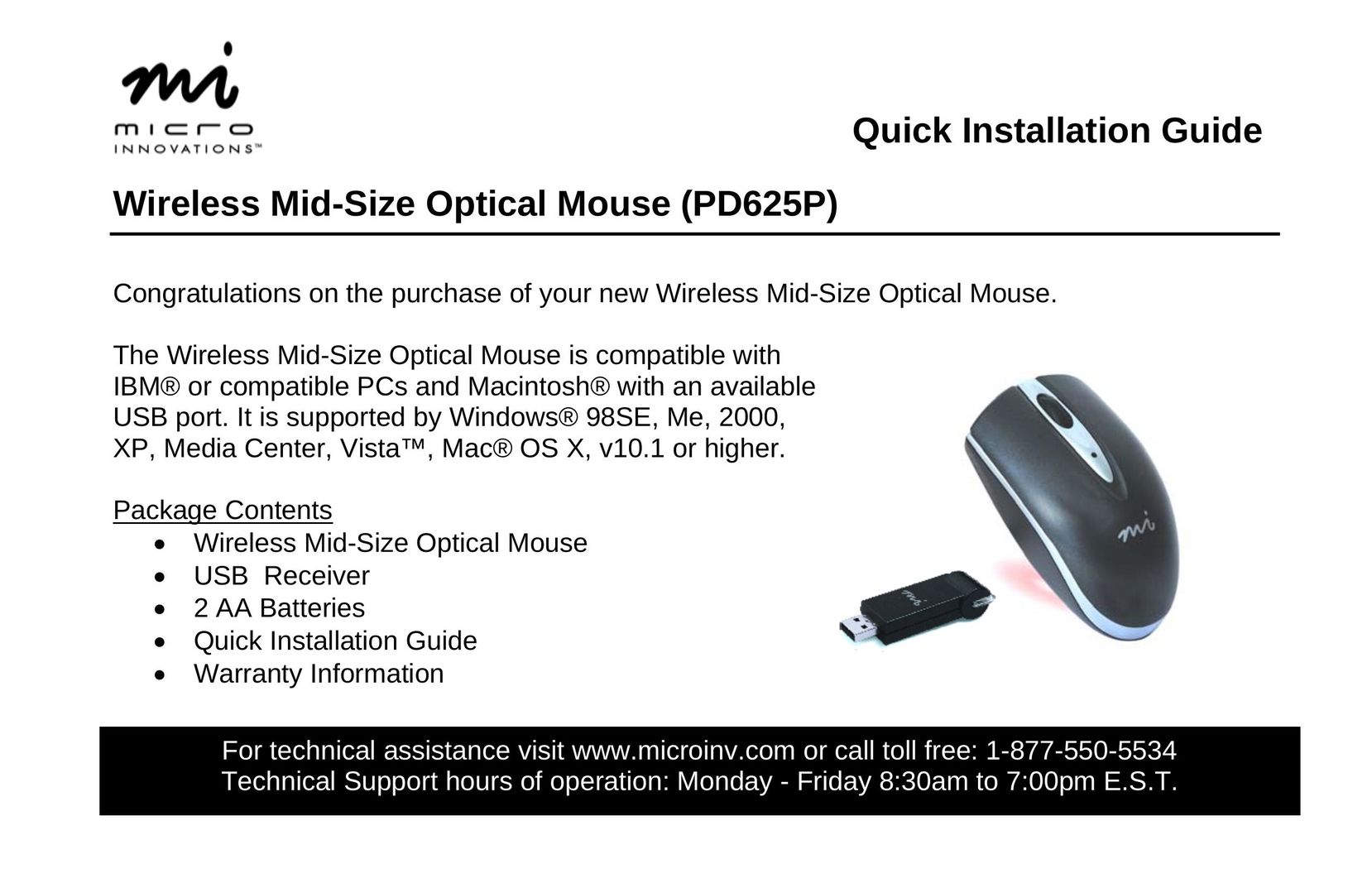Micro Innovations PD625P Mouse User Manual