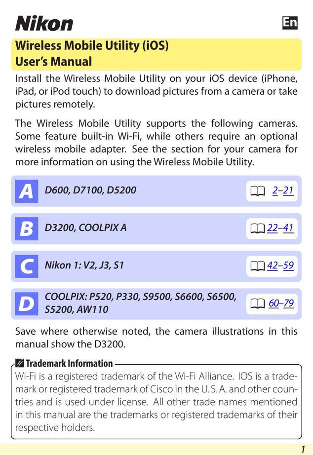 Nikon AW110 Mouse User Manual