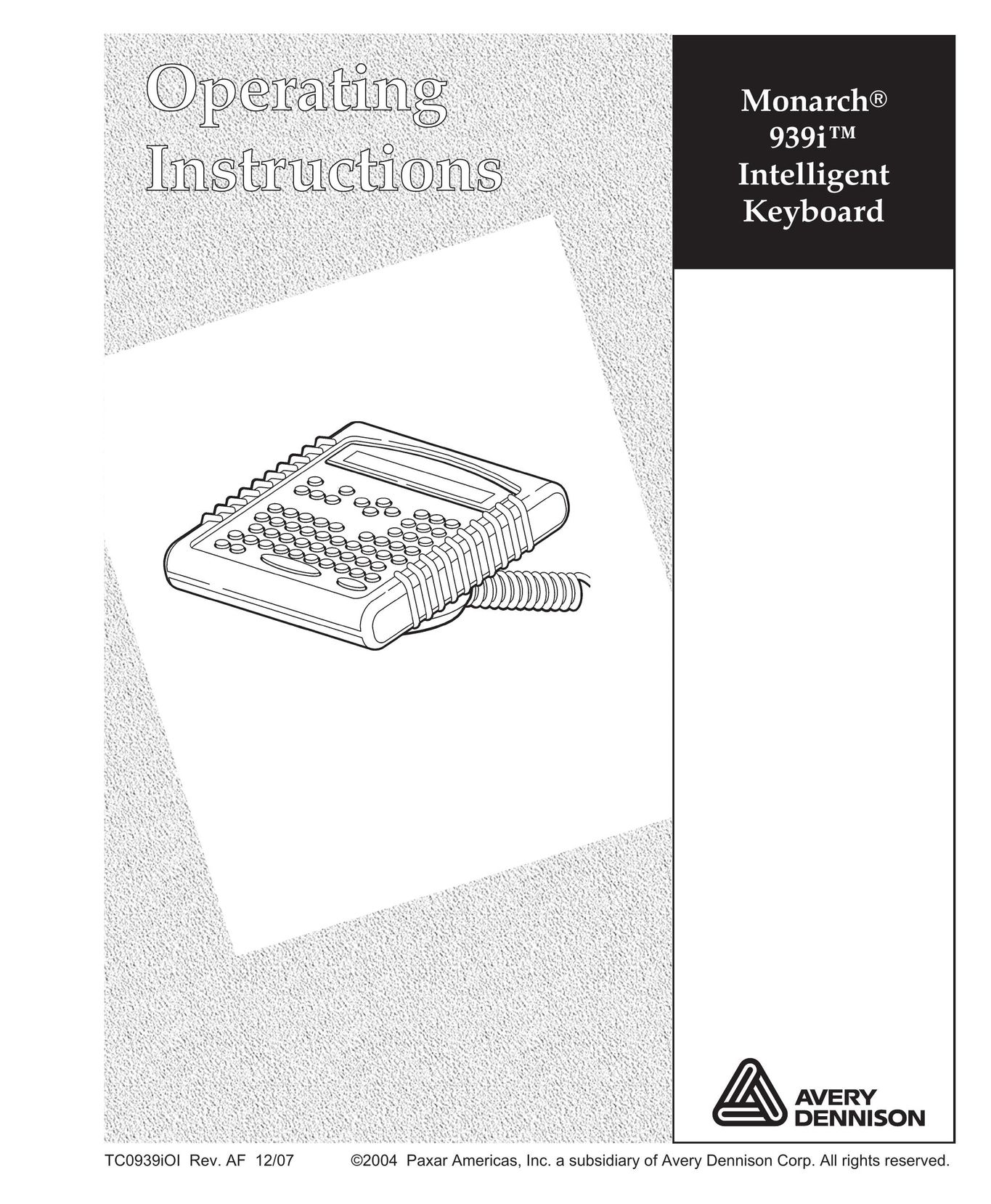 Paxar Monarch 939i Mouse User Manual