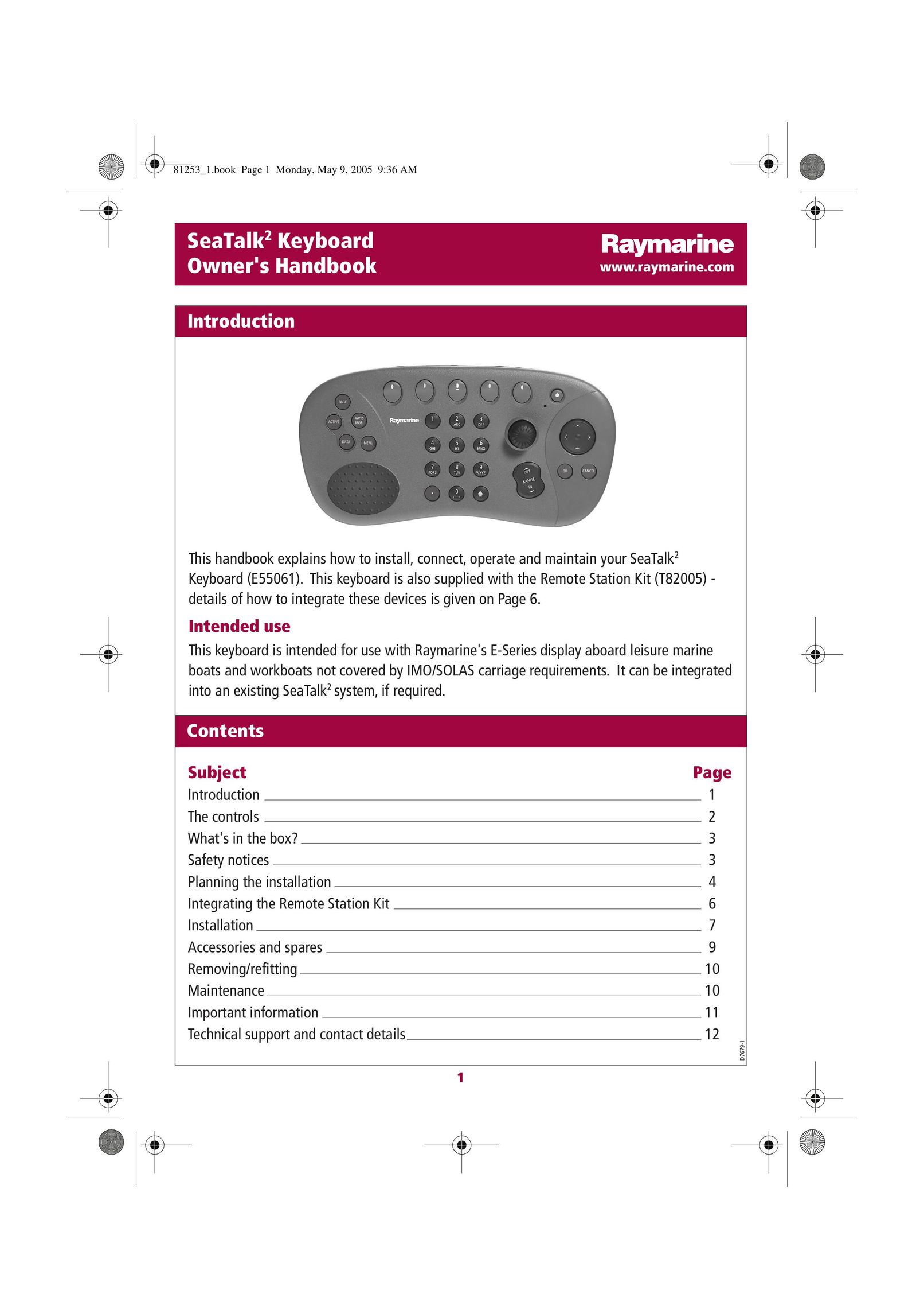 Raymarine E55061 Mouse User Manual