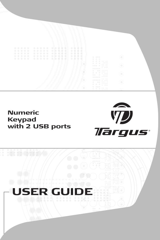 Targus Numeric Keypad with 2 USB ports Mouse User Manual