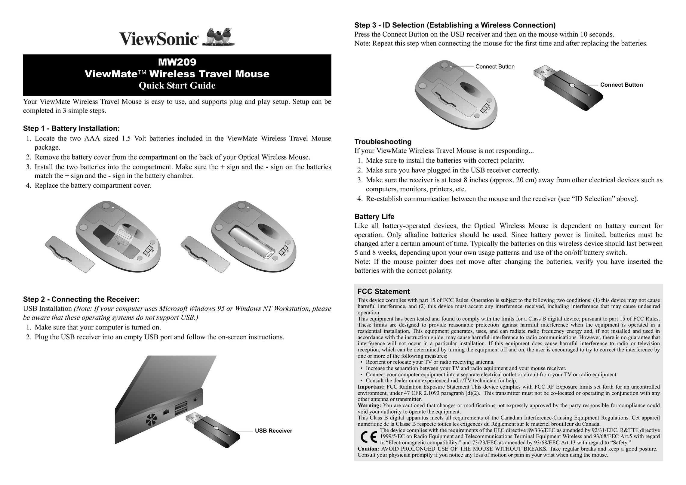 ViewSonic MW209 Mouse User Manual
