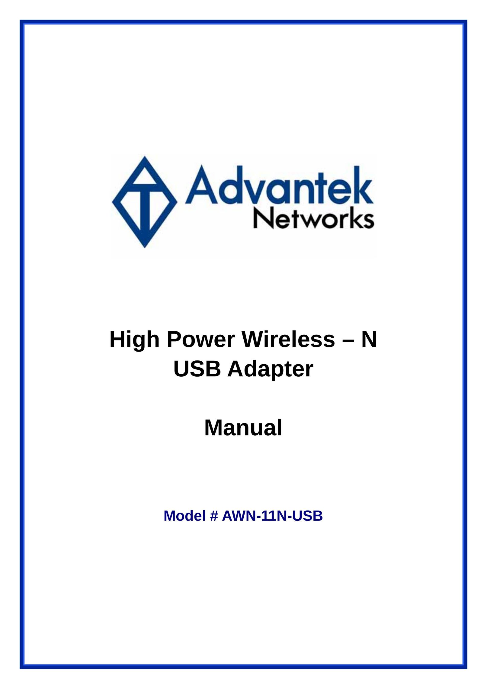 Advantek Networks AWN-11N-USB Network Cables User Manual