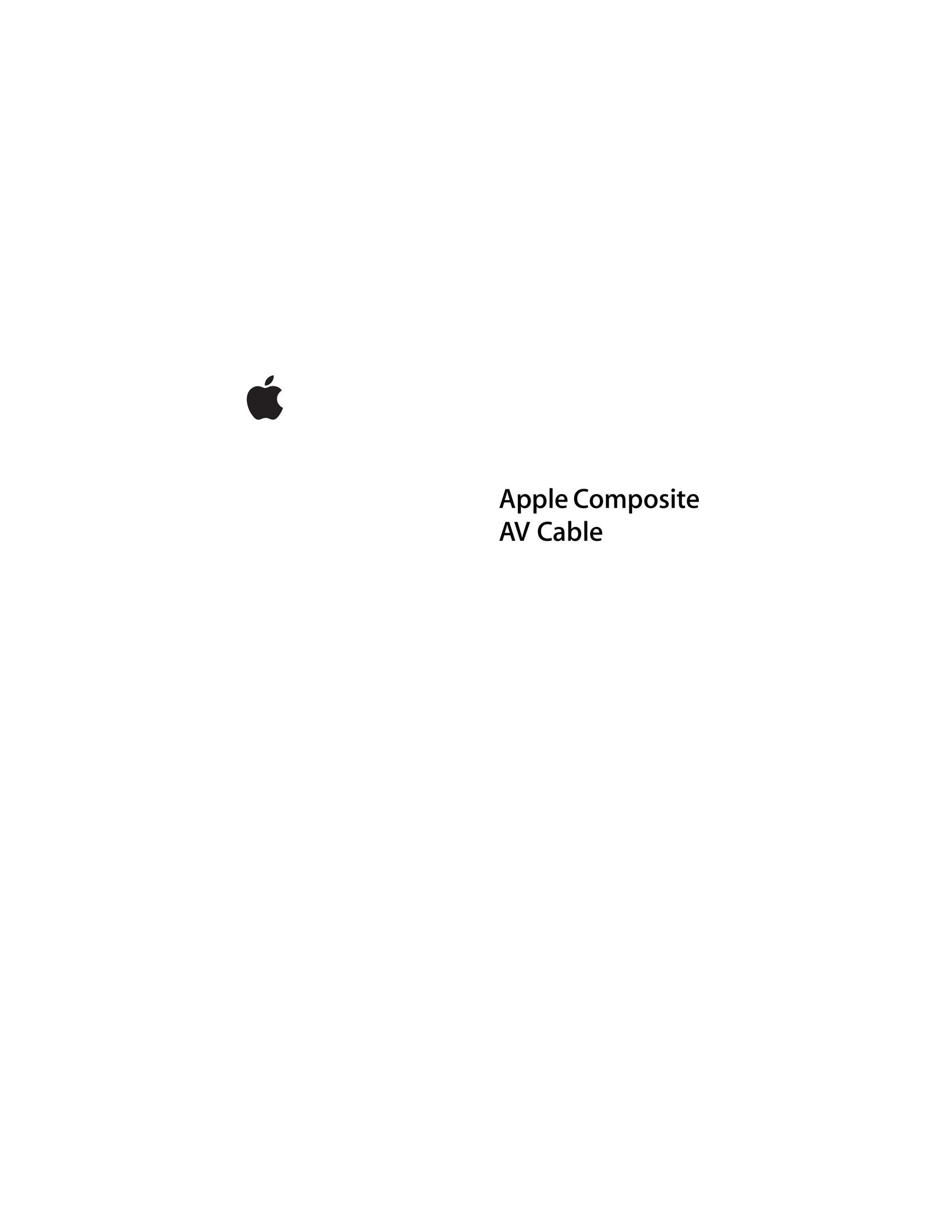 Apple Composite Network Cables User Manual
