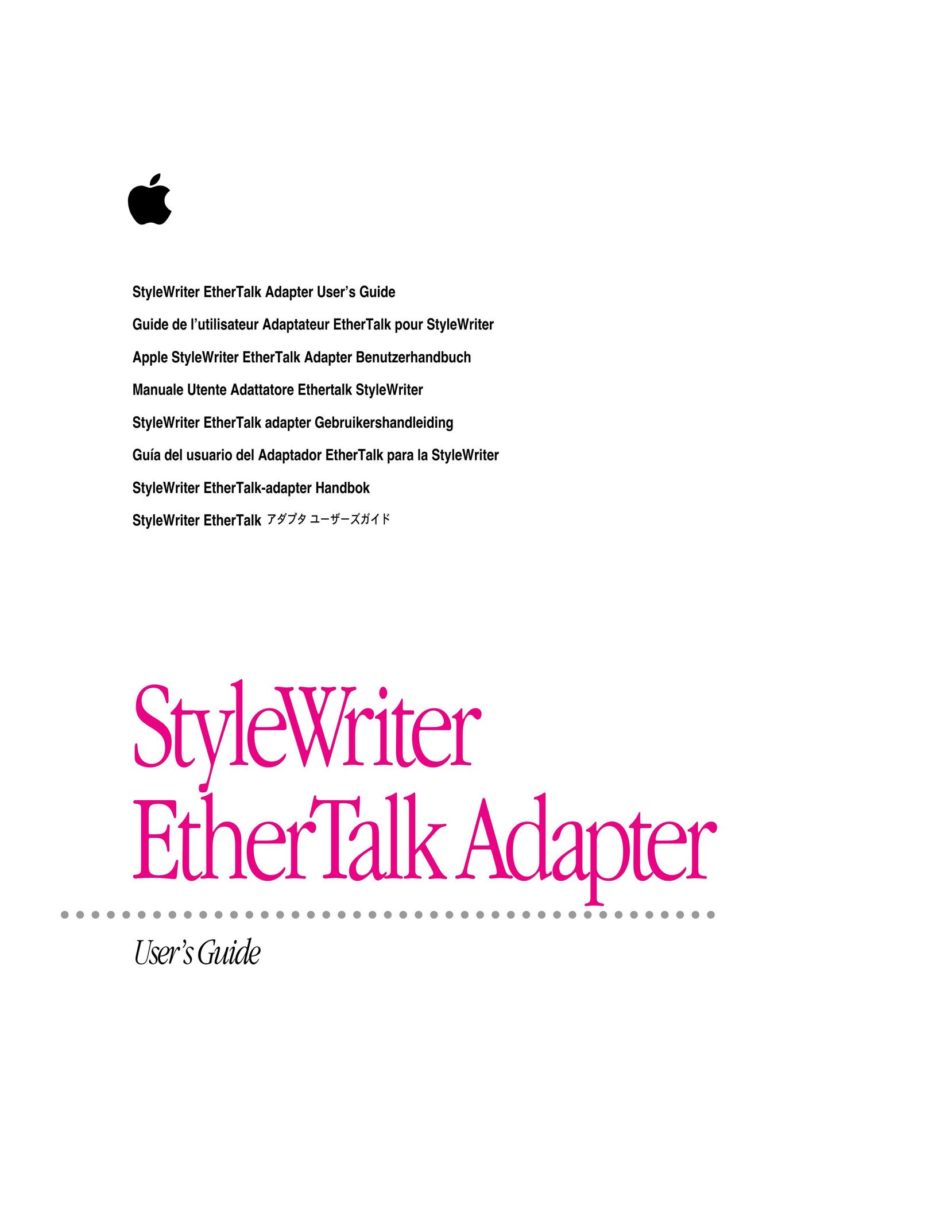 Apple EtherTalk Adapter Network Cables User Manual