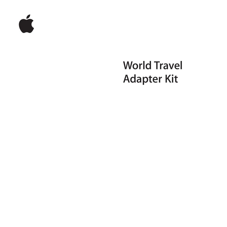 Apple World Travel Adapter Network Cables User Manual