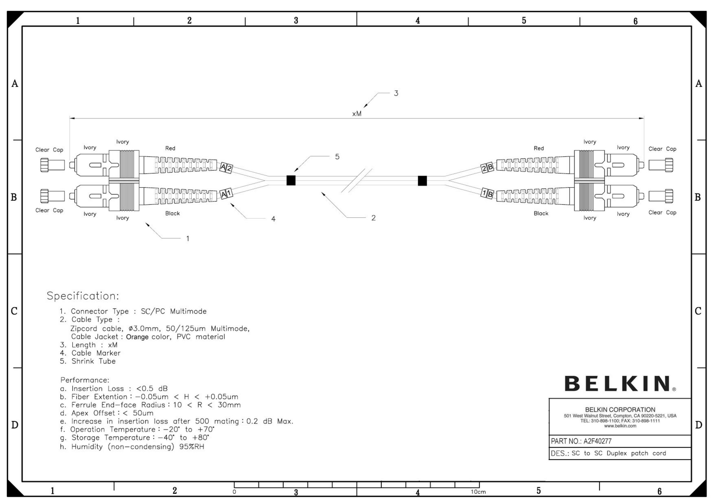 Belkin A2F40277 Network Cables User Manual