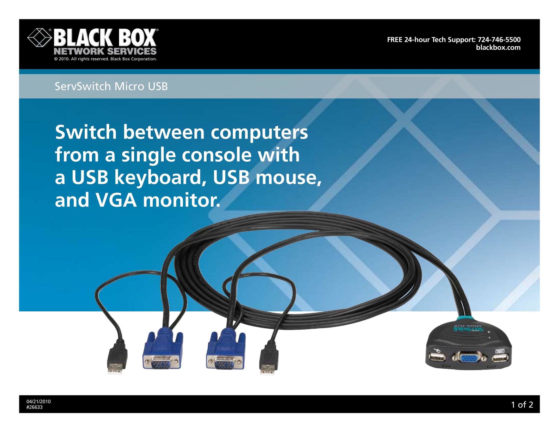 Black Box KV407A Network Cables User Manual