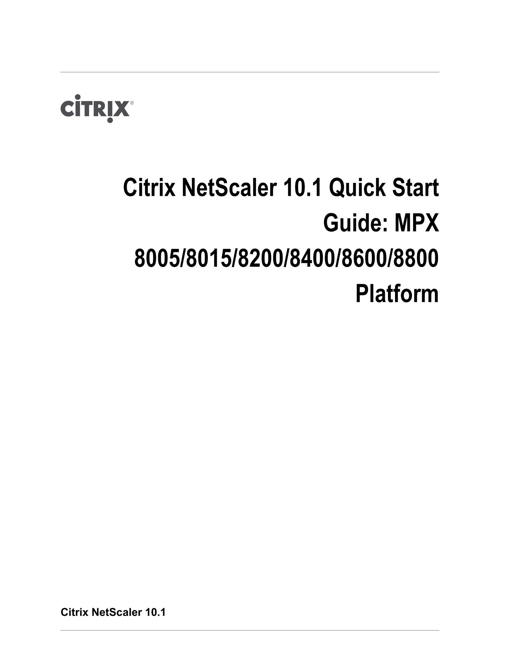 Citrix Systems 8005 Network Cables User Manual