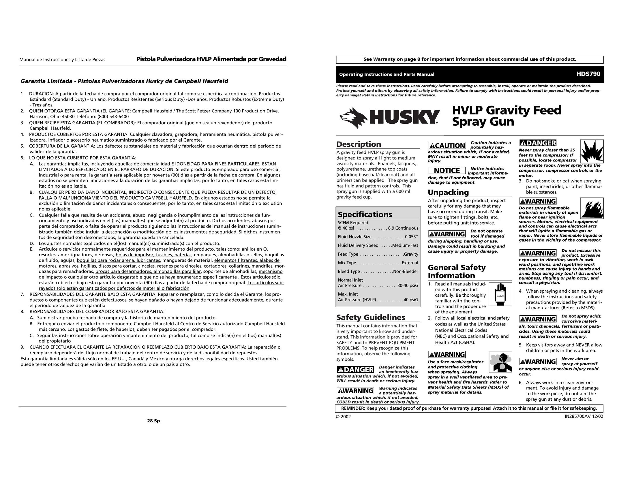 Husky HDS790 Network Cables User Manual
