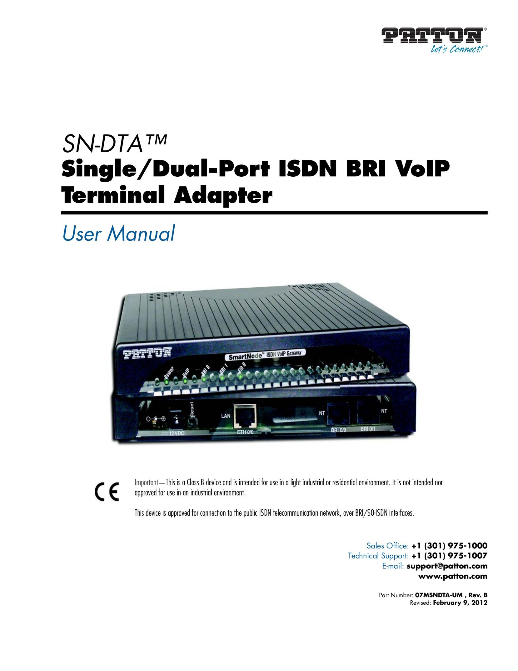 Patton electronic SN-DTA Network Cables User Manual