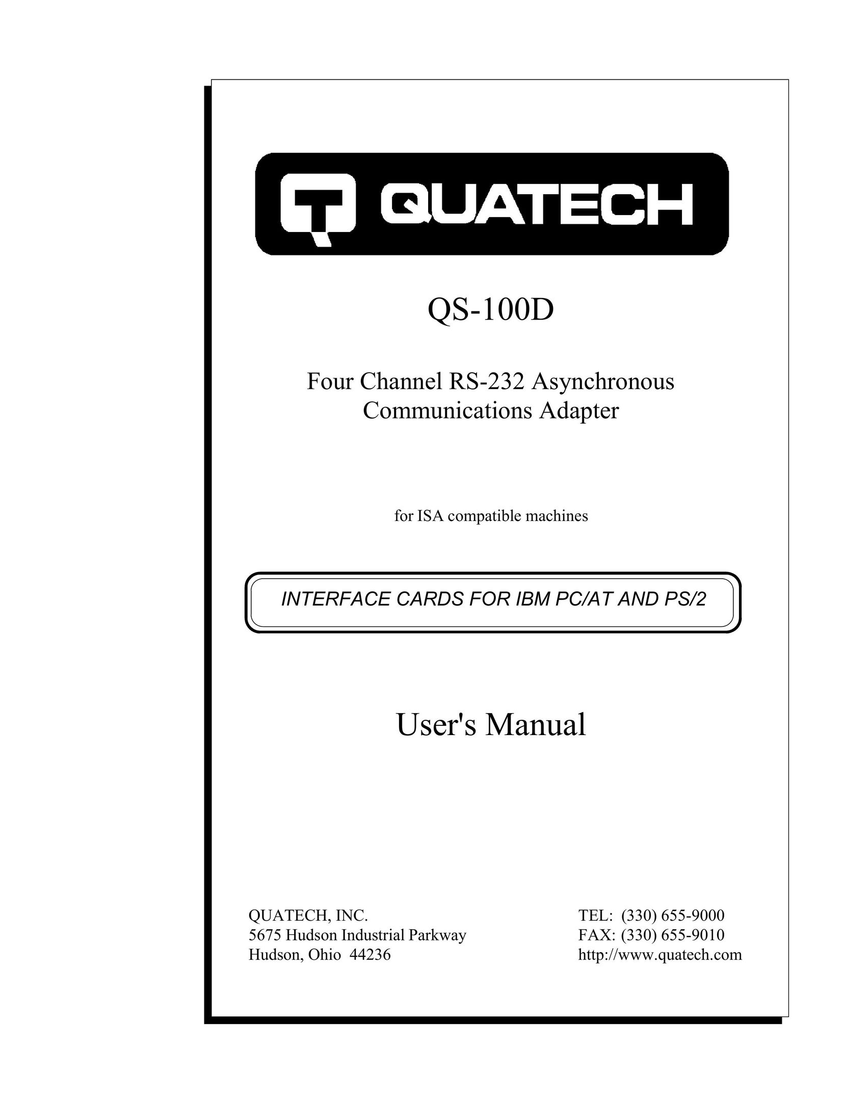 Quatech QS-100D Network Cables User Manual
