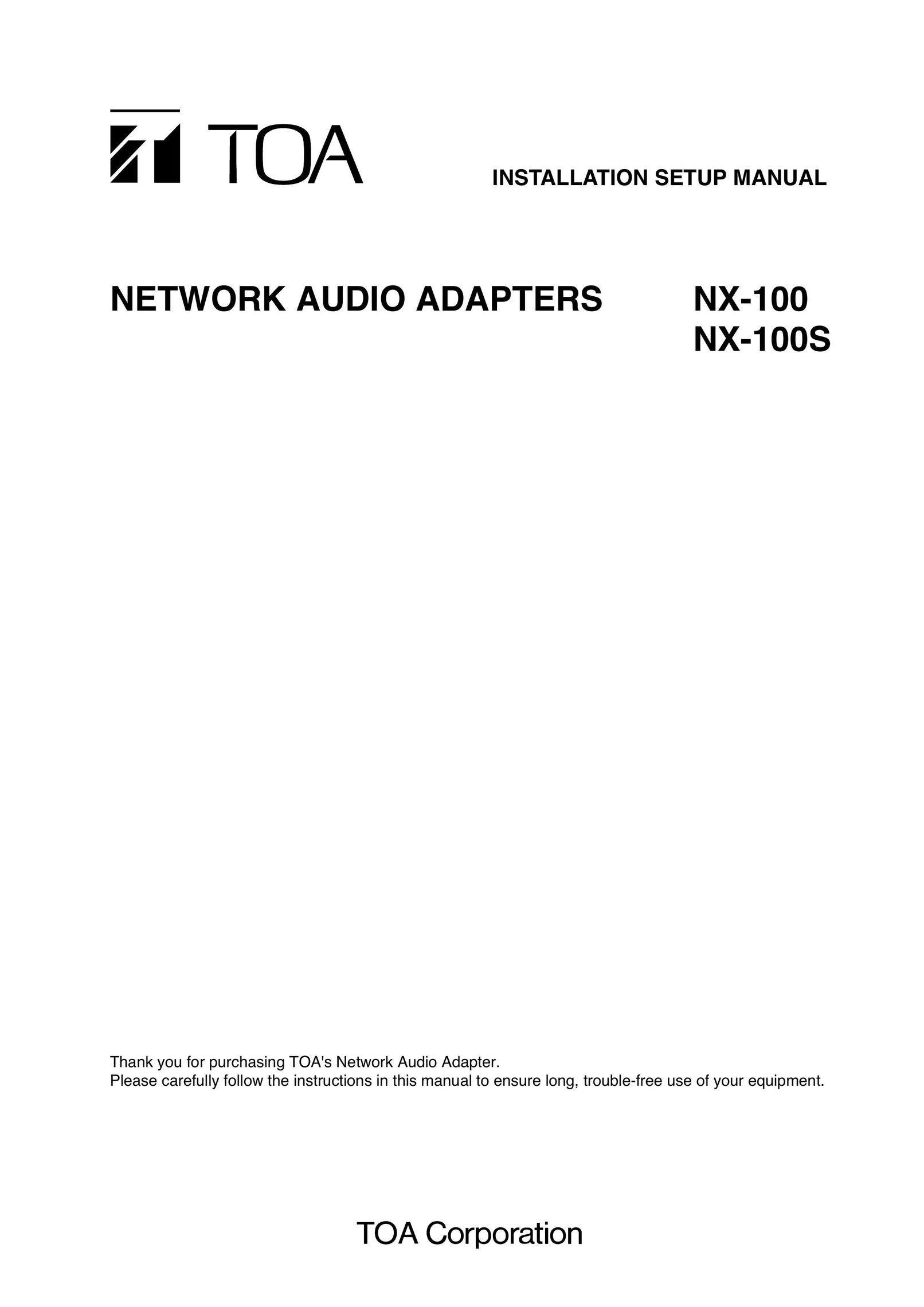 TOA Electronics NX-100 Network Cables User Manual