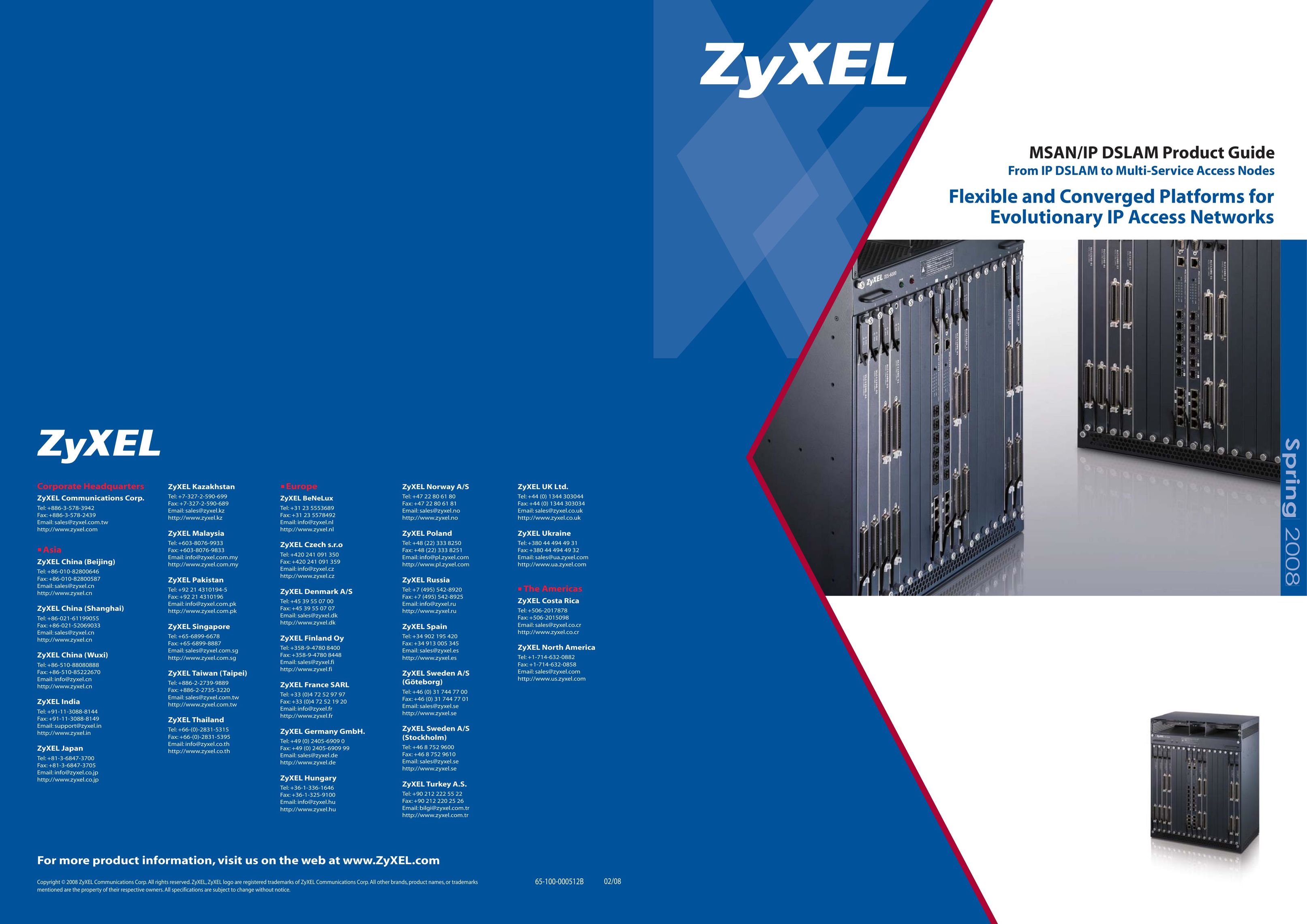 ZyXEL Communications MSAN/IP DSLAM Network Cables User Manual