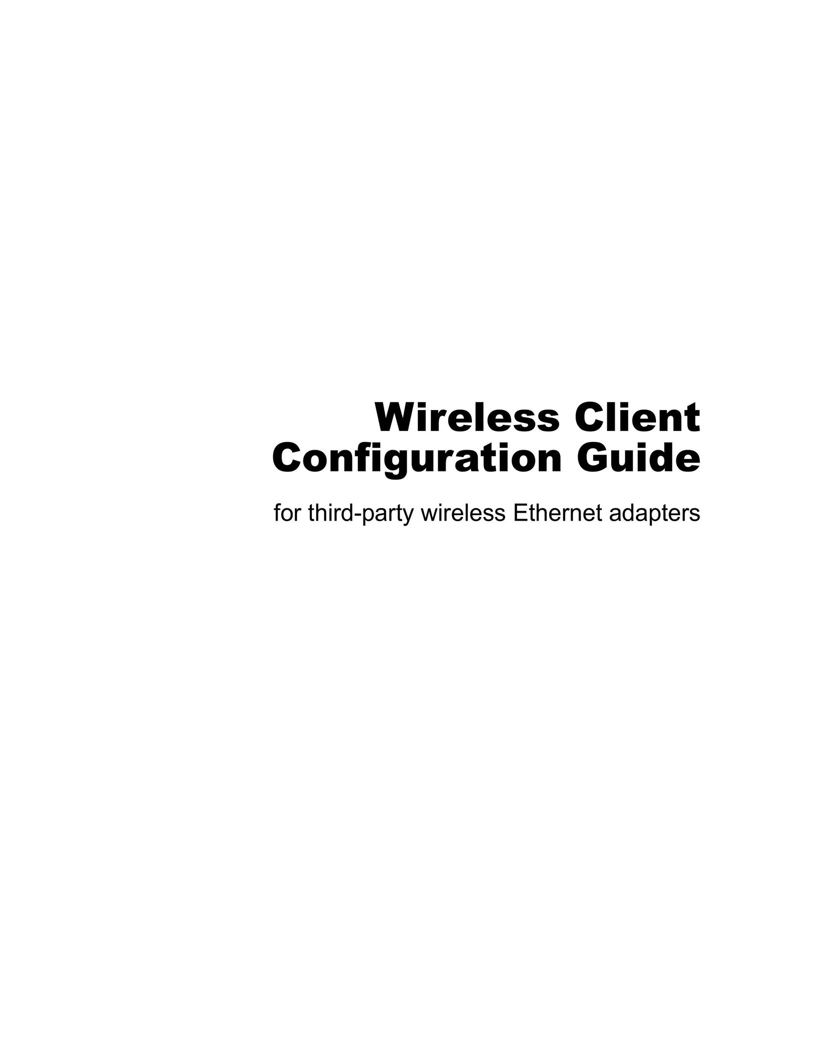 2Wire third-party wireless Ethernet adapters Network Card User Manual
