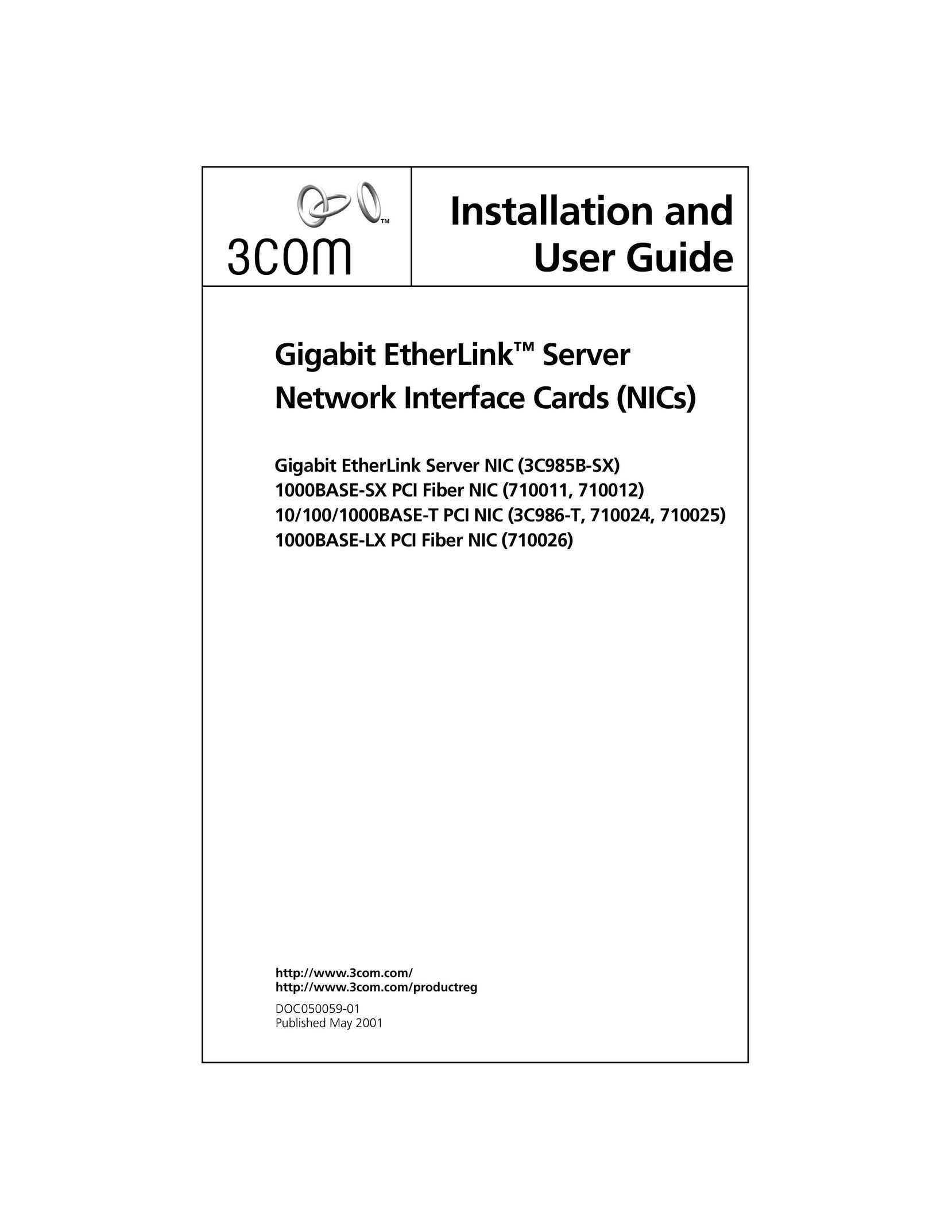 3Com 3C986-T Network Card User Manual