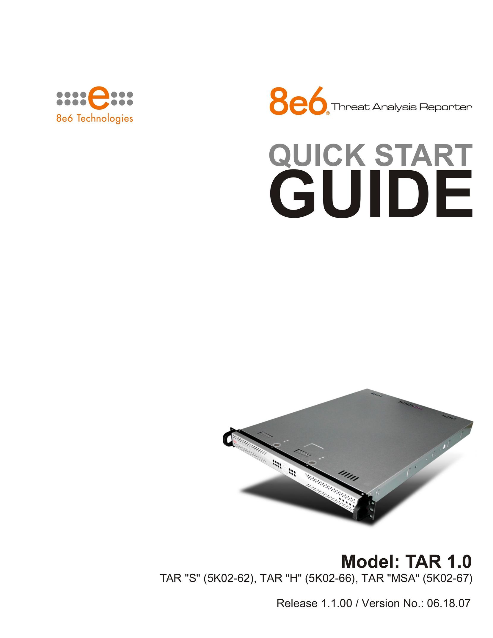 8e6 Technologies TAR 1.0 Network Card User Manual