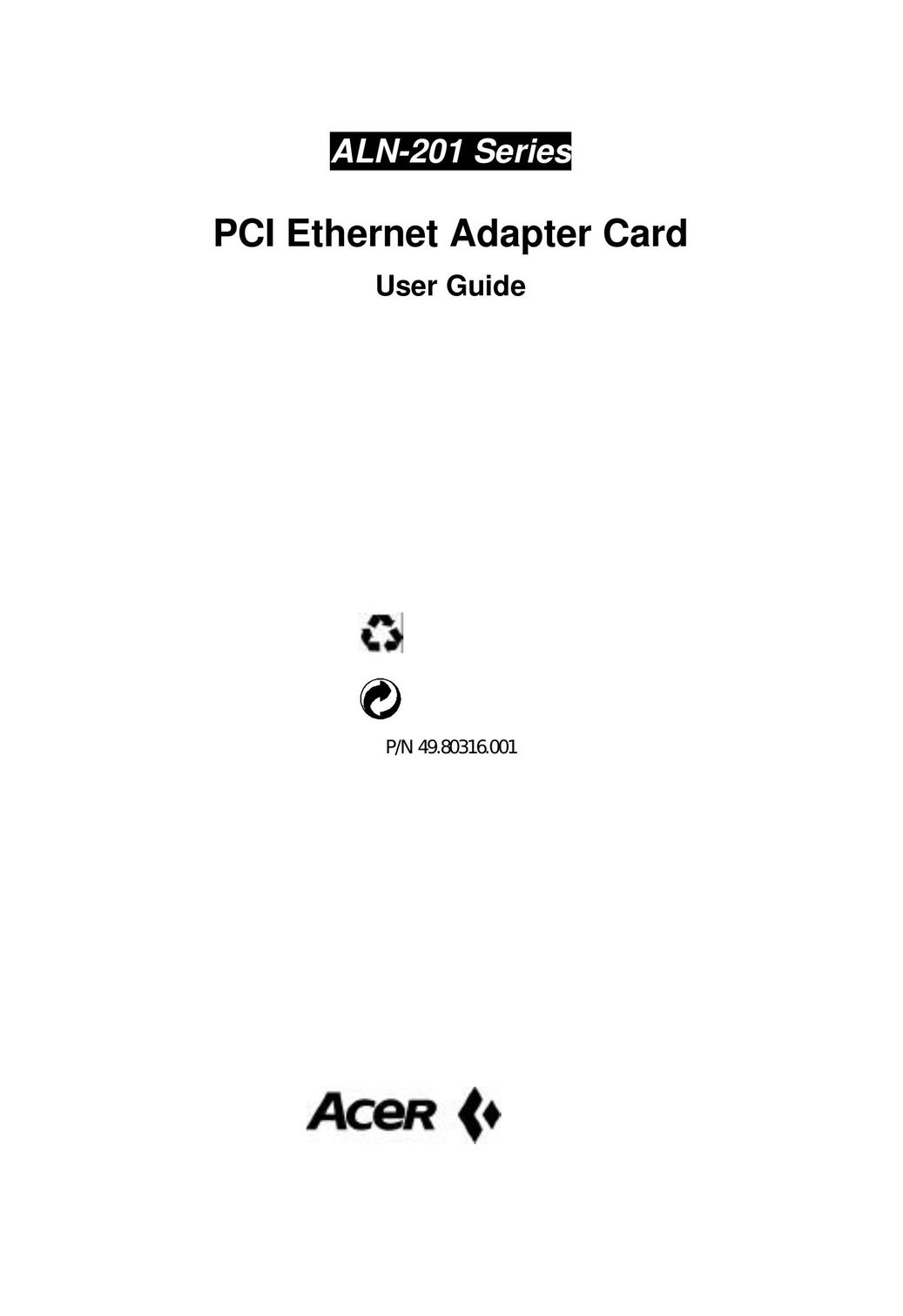 Acer ALN-201 Network Card User Manual