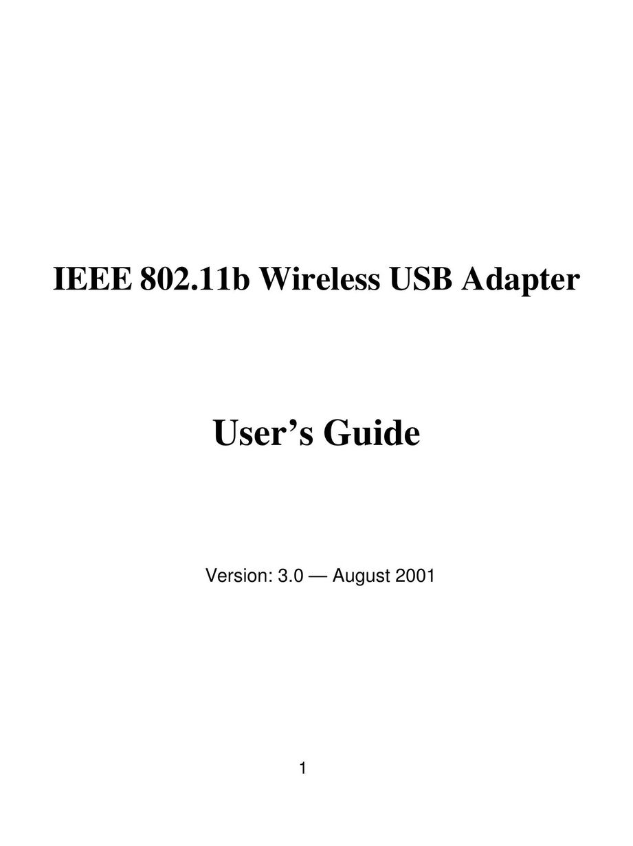 Acer IEEE 802.11b Wireless USB Adapter Network Card User Manual