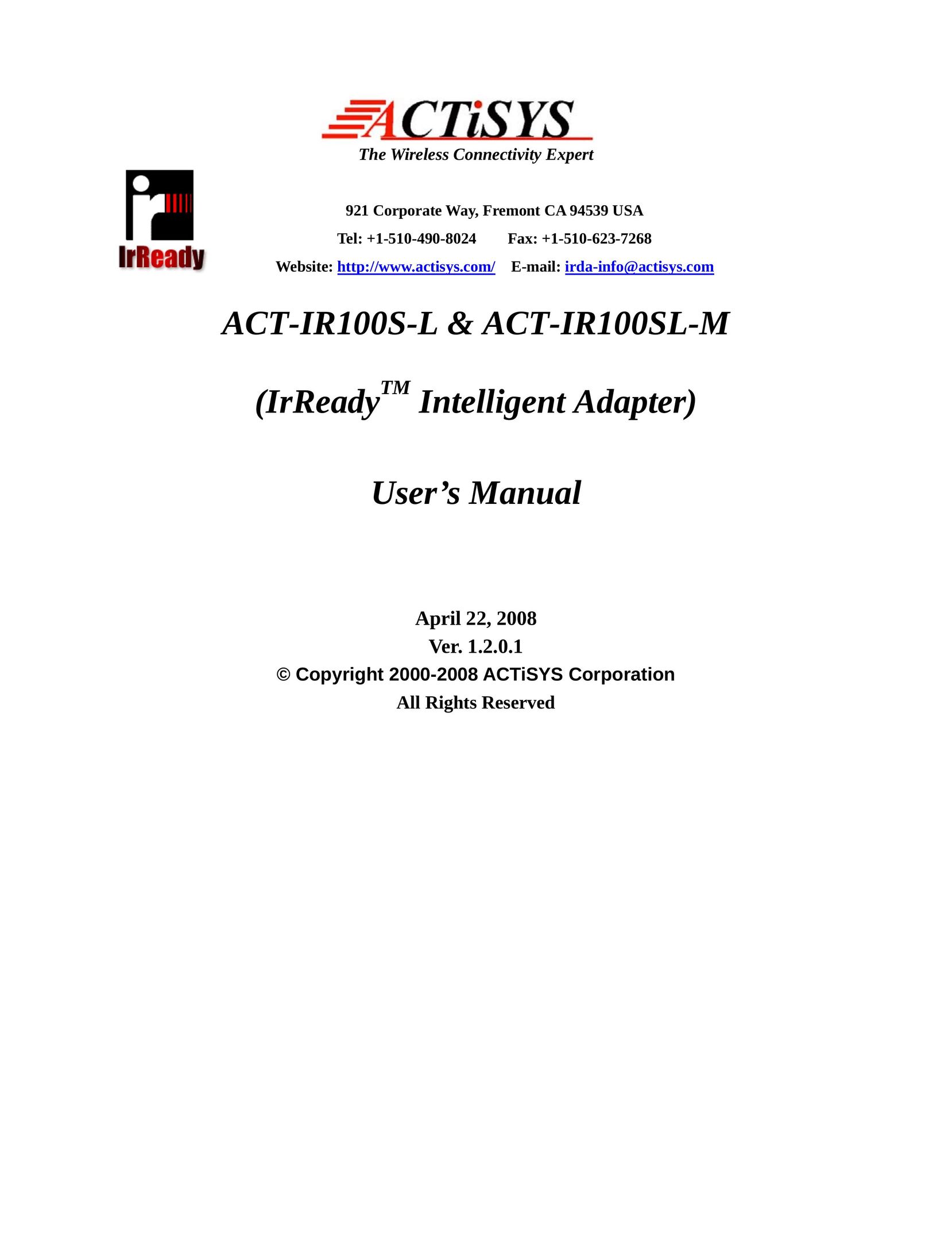 ACTiSYS ACT-IR100SL-M Network Card User Manual