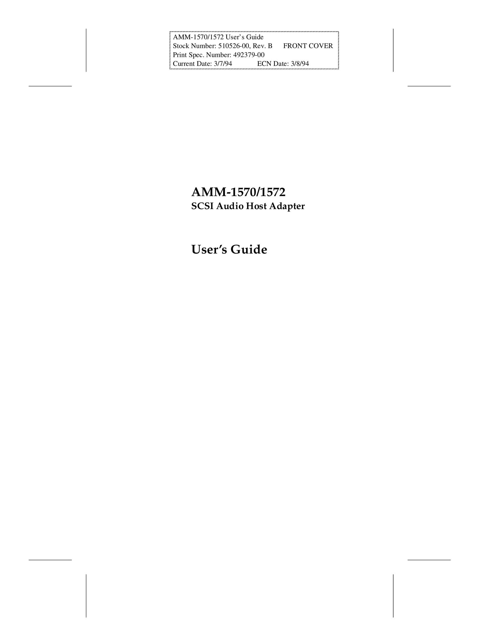 Adaptec AMM-1572 Network Card User Manual