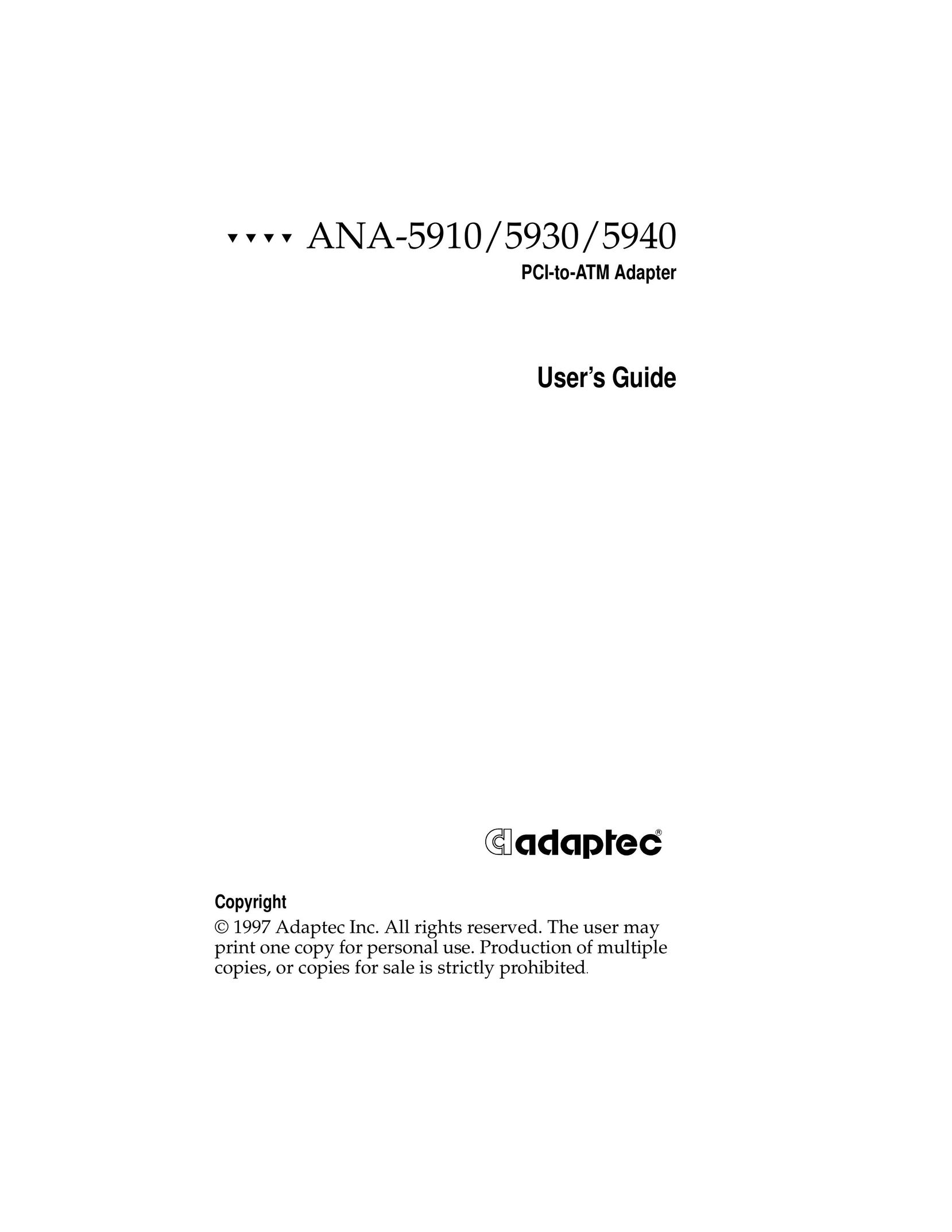 Adaptec ANA-5910 Network Card User Manual