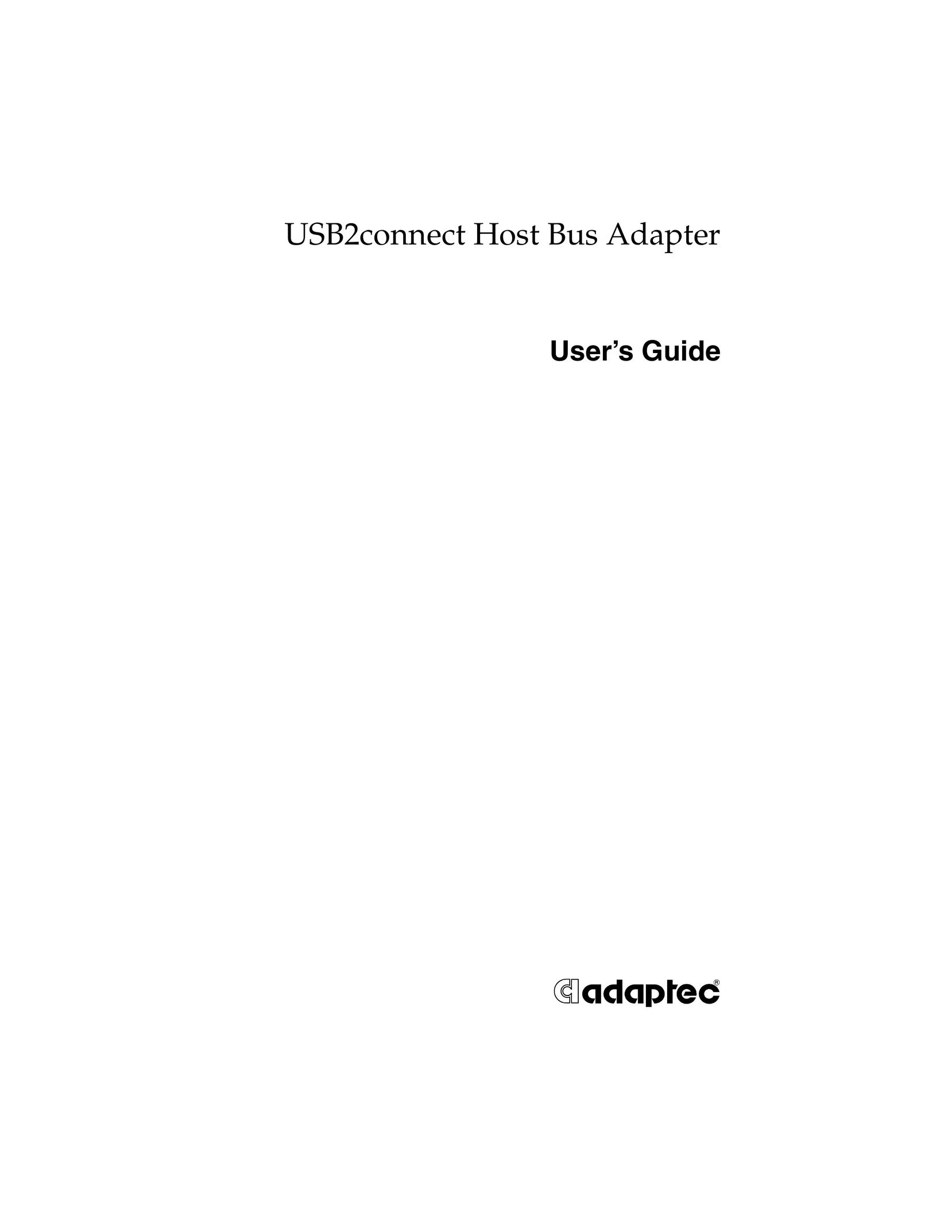 Adaptec USB2connect Host Bus Adapter Network Card User Manual