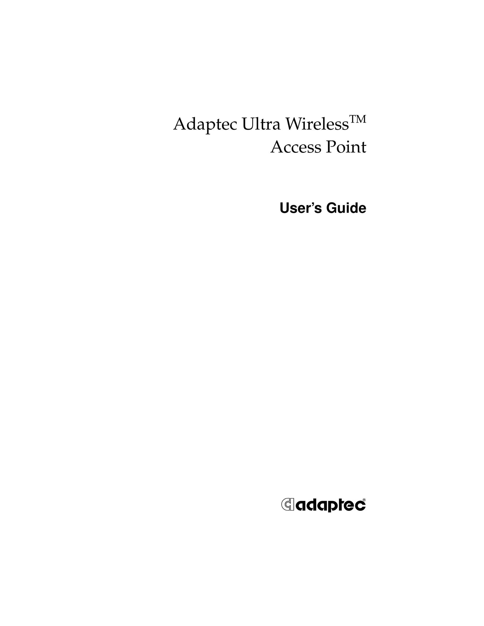 Adaptec Wireless Access Point Network Card User Manual