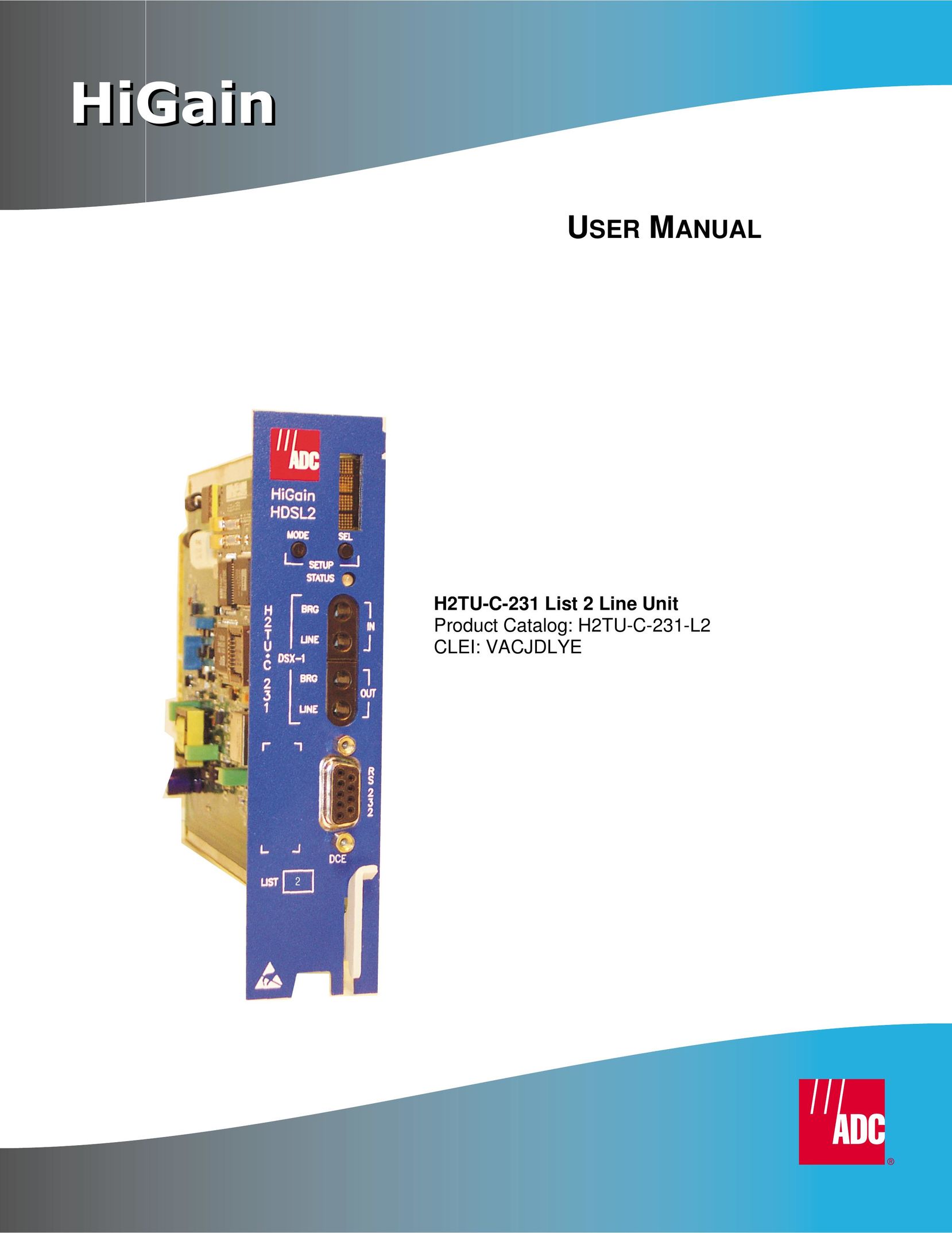 ADC H2TU-C-231 Network Card User Manual