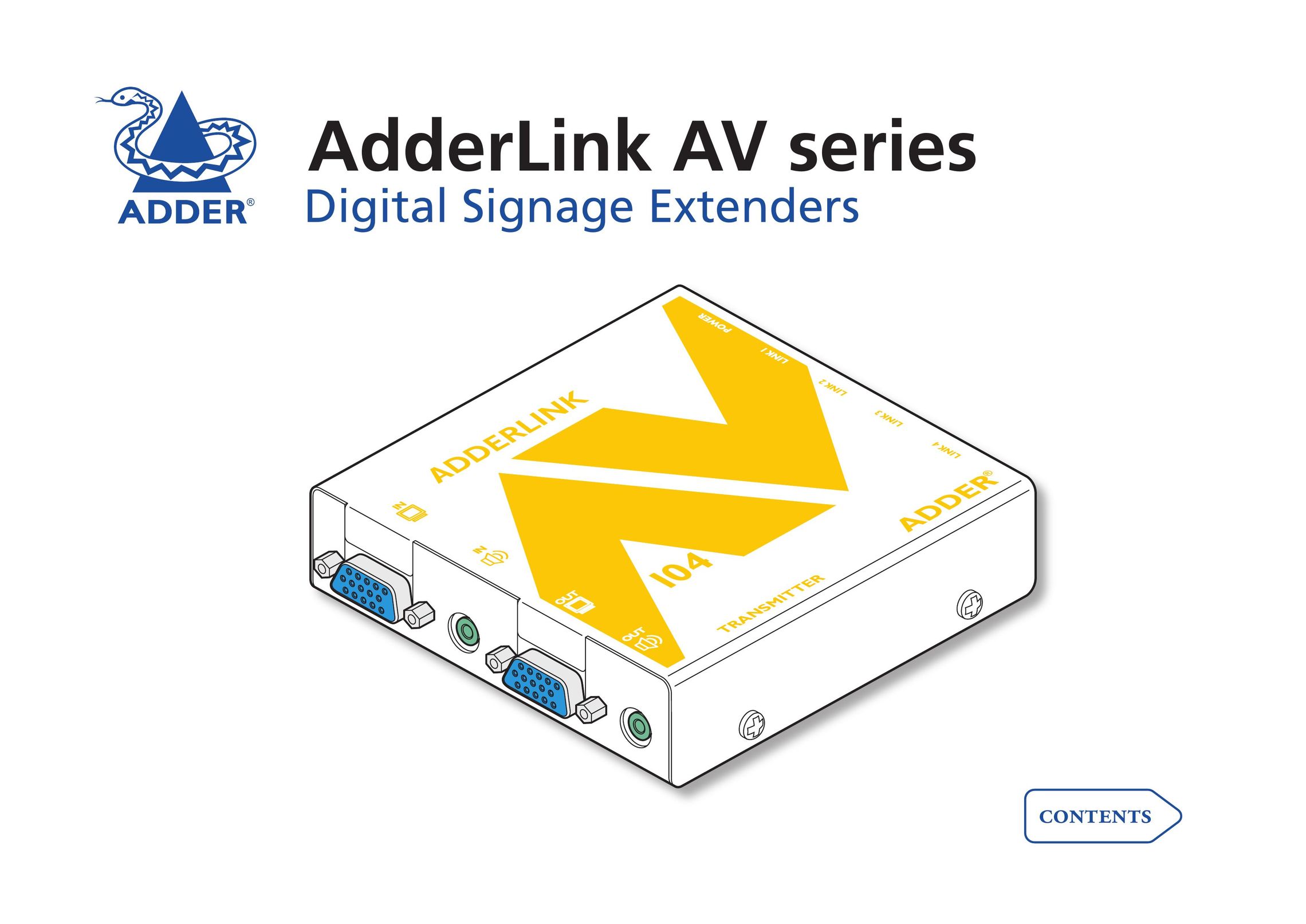 Adder Technology AV Series Network Card User Manual