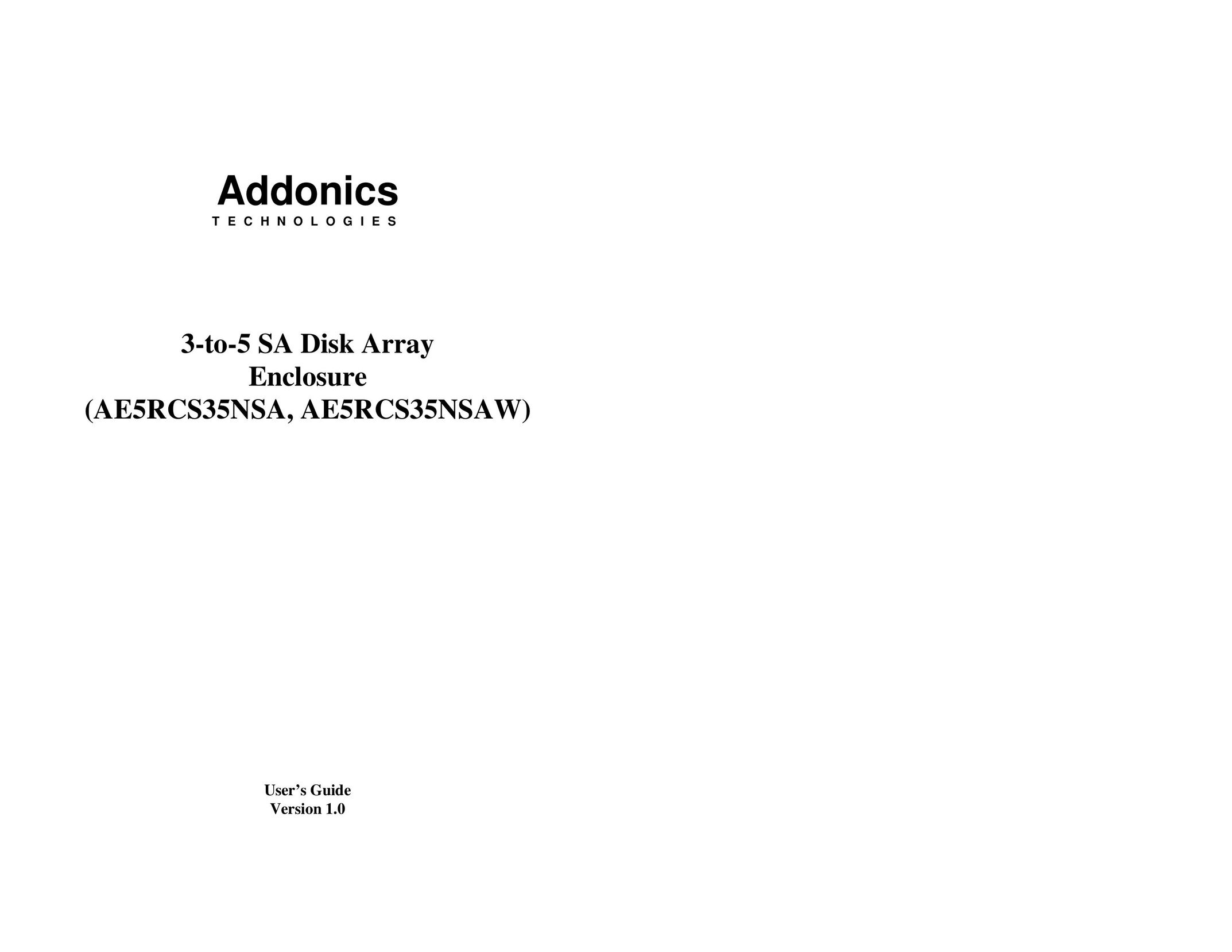 Addonics Technologies AE5RCS35NSA Network Card User Manual
