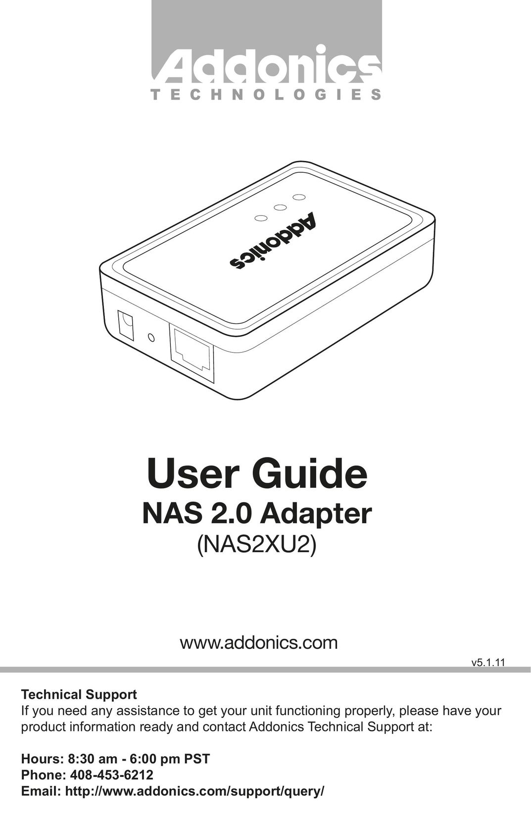 Addonics Technologies NAS2XU2 Network Card User Manual