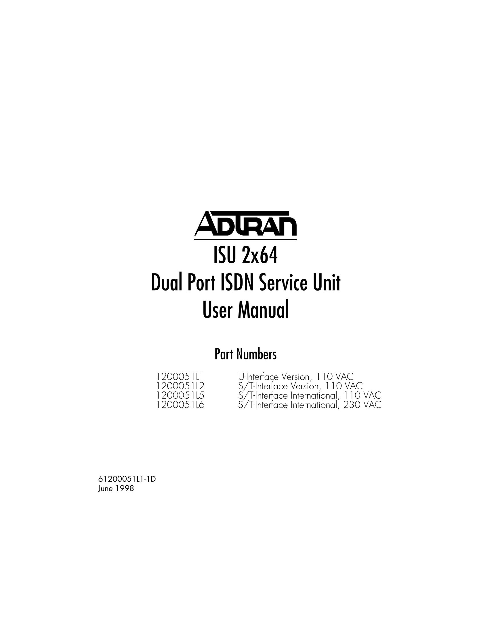 ADTRAN 1200051L2 Network Card User Manual