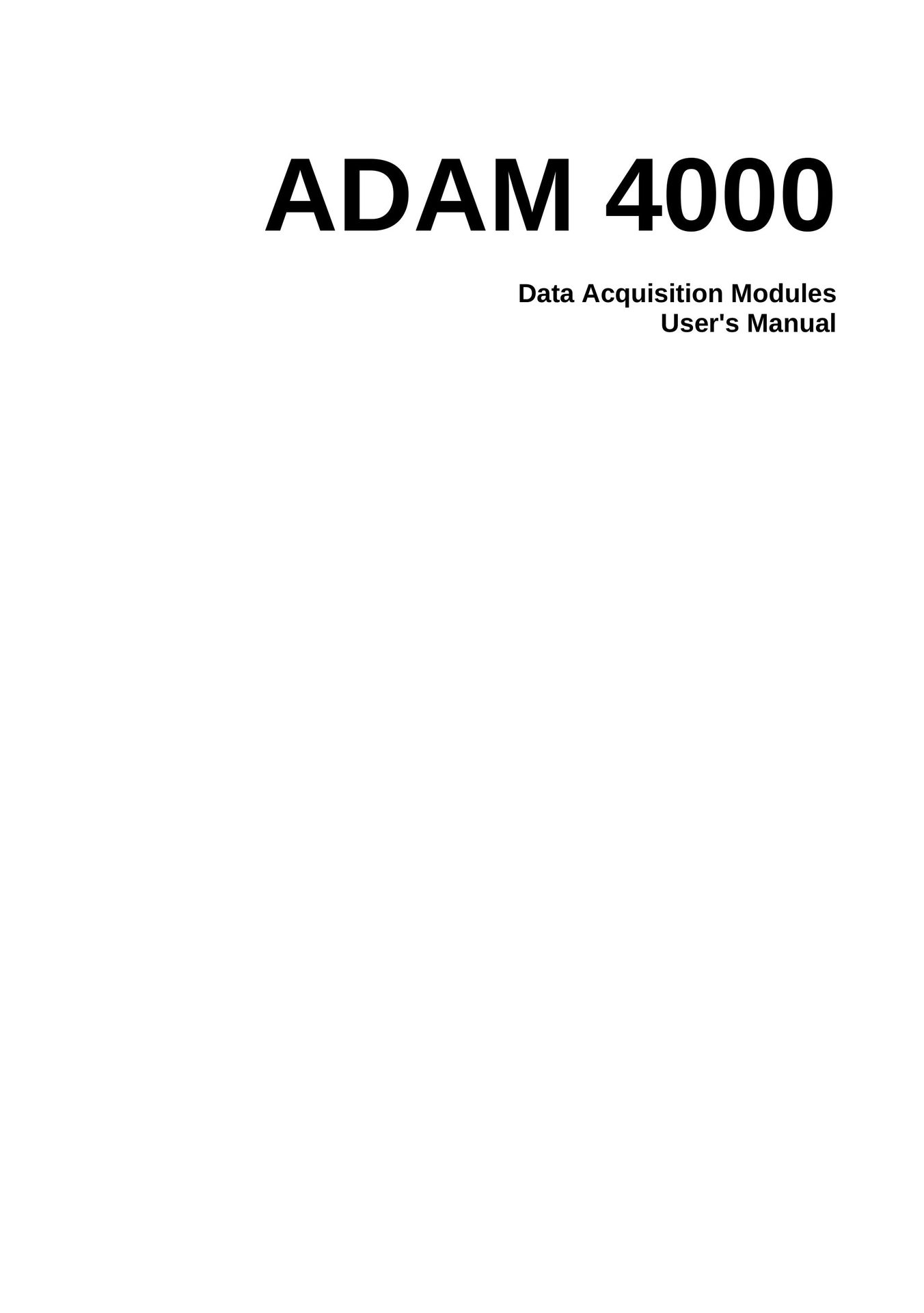 Advantech ADAM 4000 Network Card User Manual