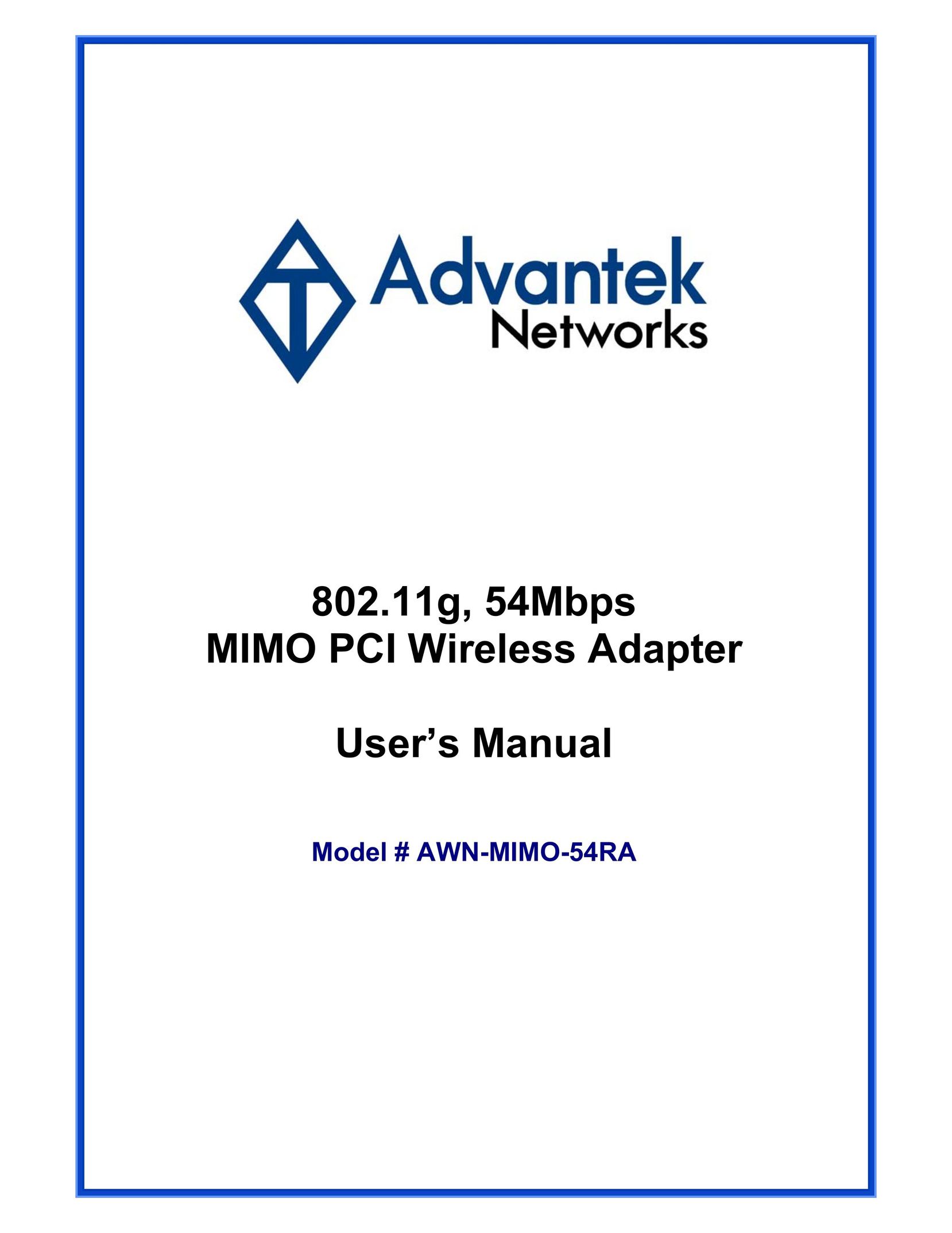 Advantek Networks AWN-MIMO-54RA Network Card User Manual