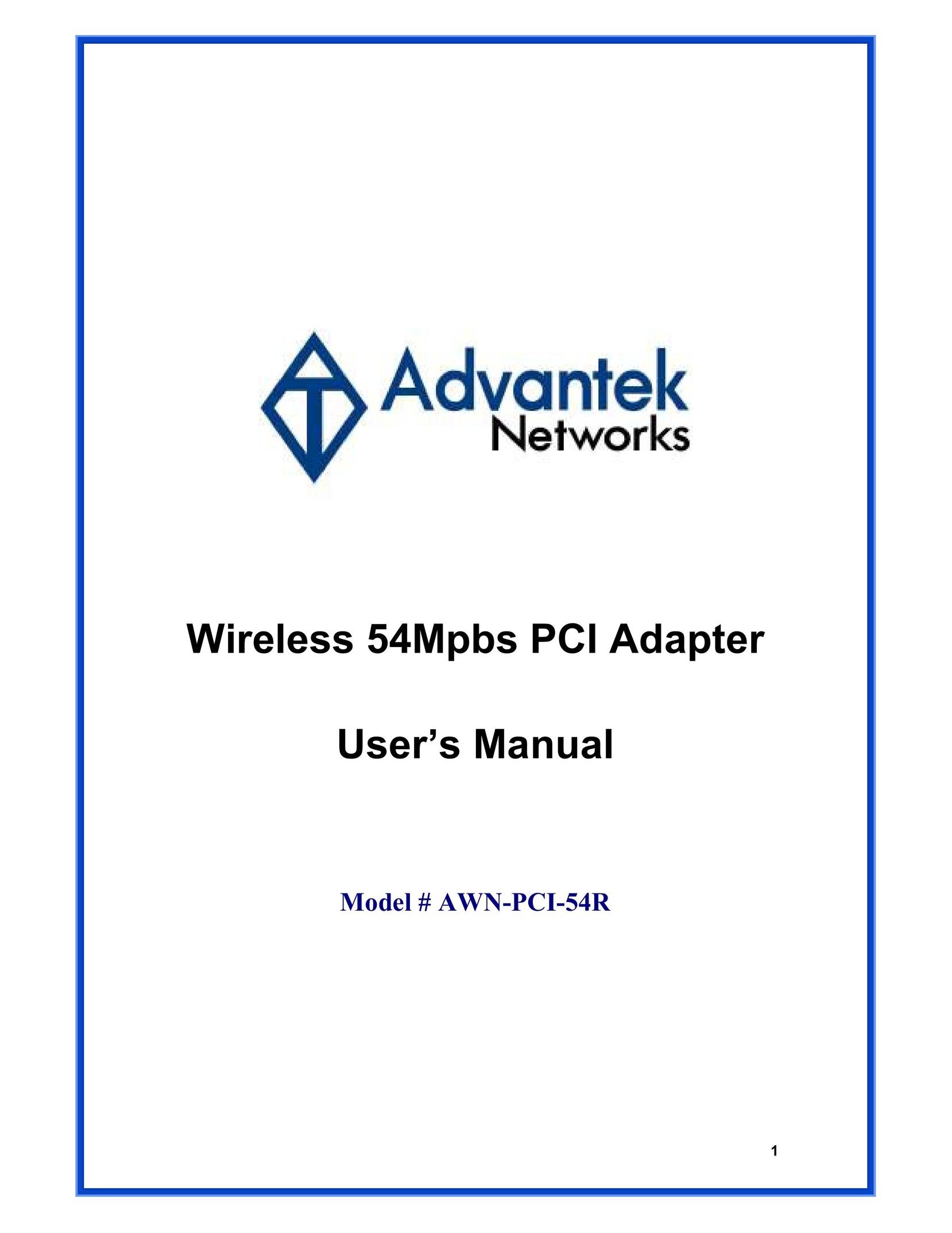 Advantek Networks AWN-PCI-54R Network Card User Manual