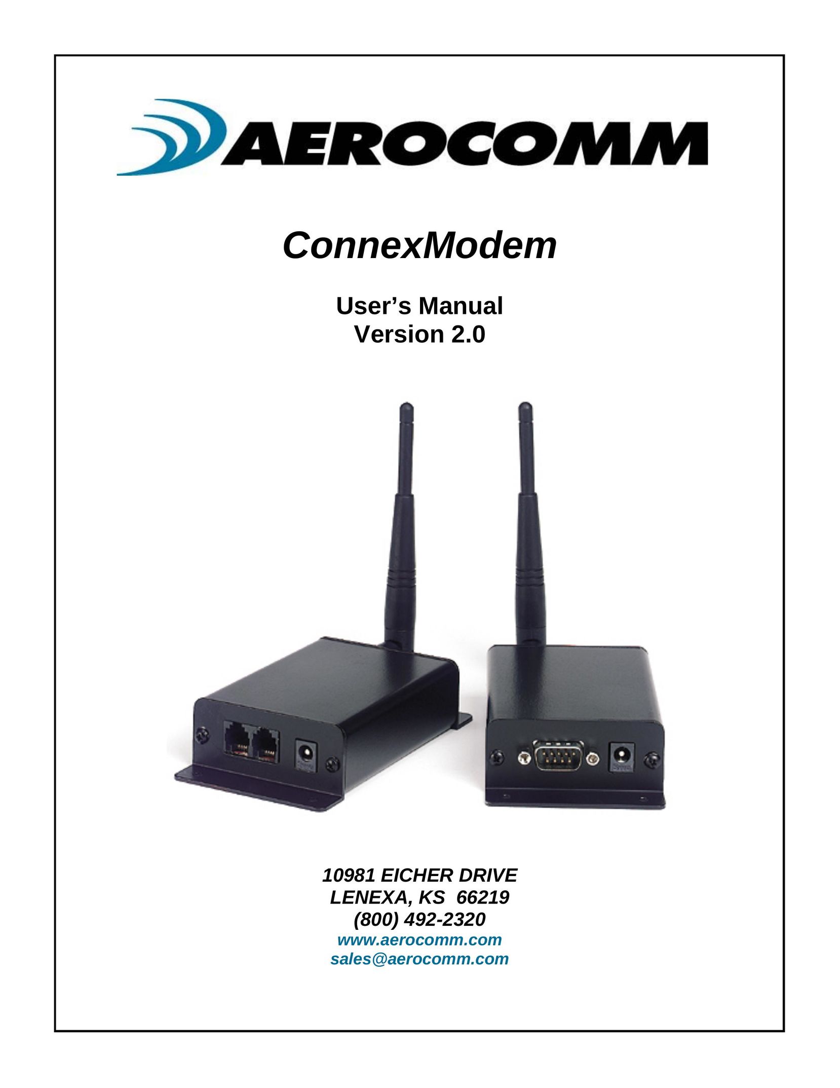 AeroComm ConnexModem Version 2.0 Network Card User Manual